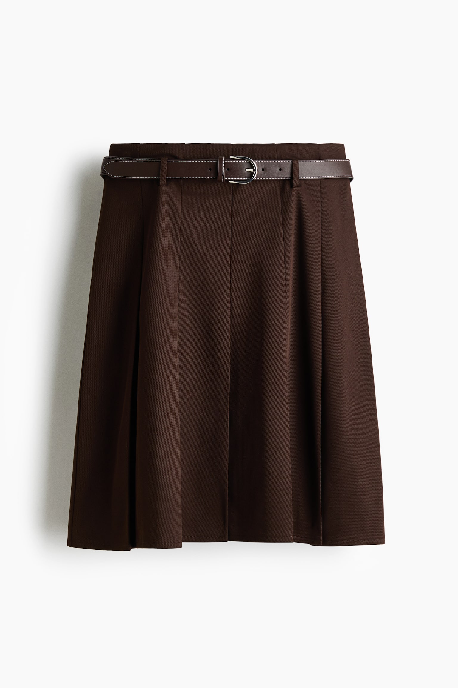 Belted skirt - Dark brown - 2