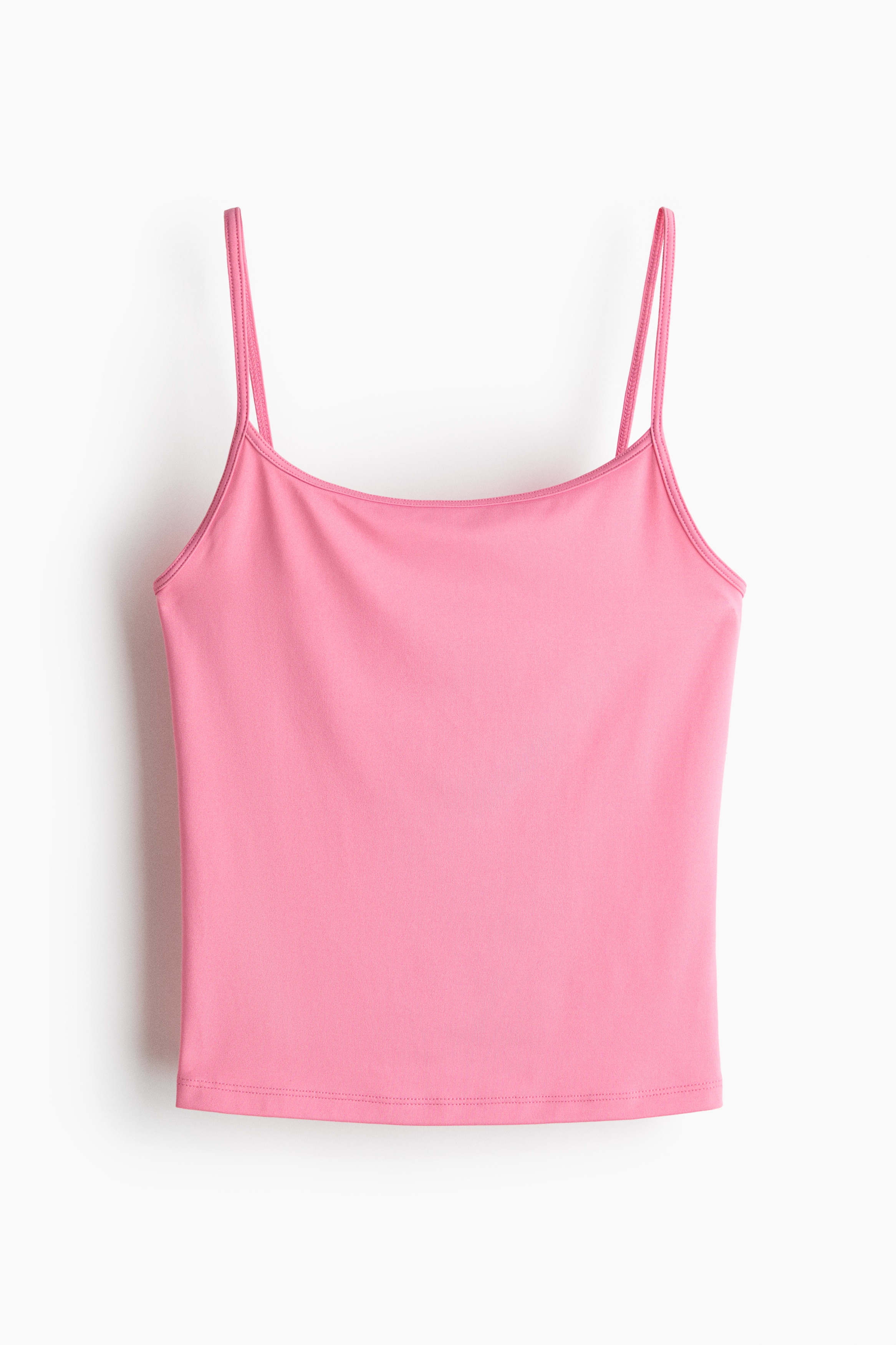 Jersey strappy top - Pink/White/Golden olive/Black