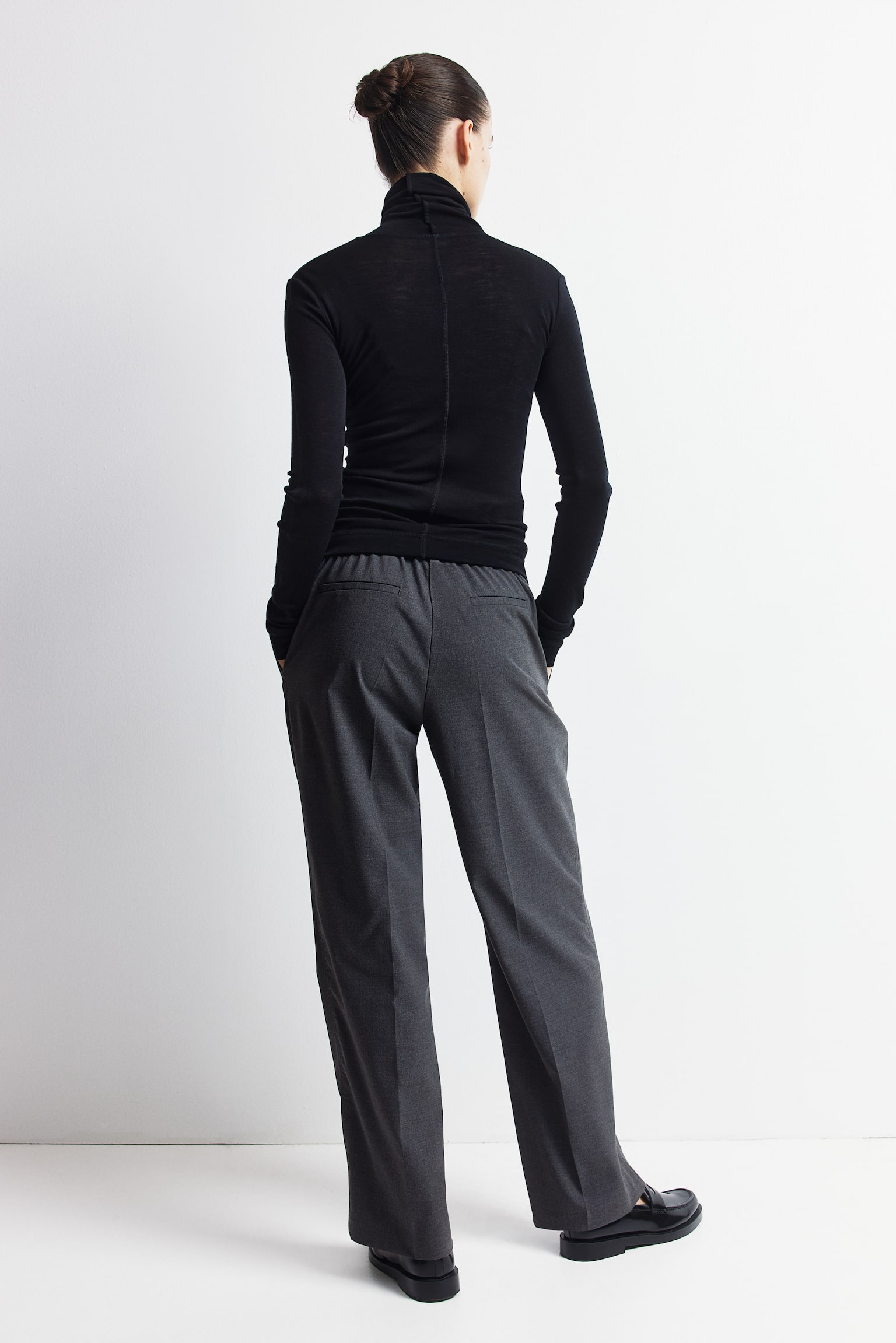 MAMA Before & After Drawstring trousers - Dark grey/Greige - 4