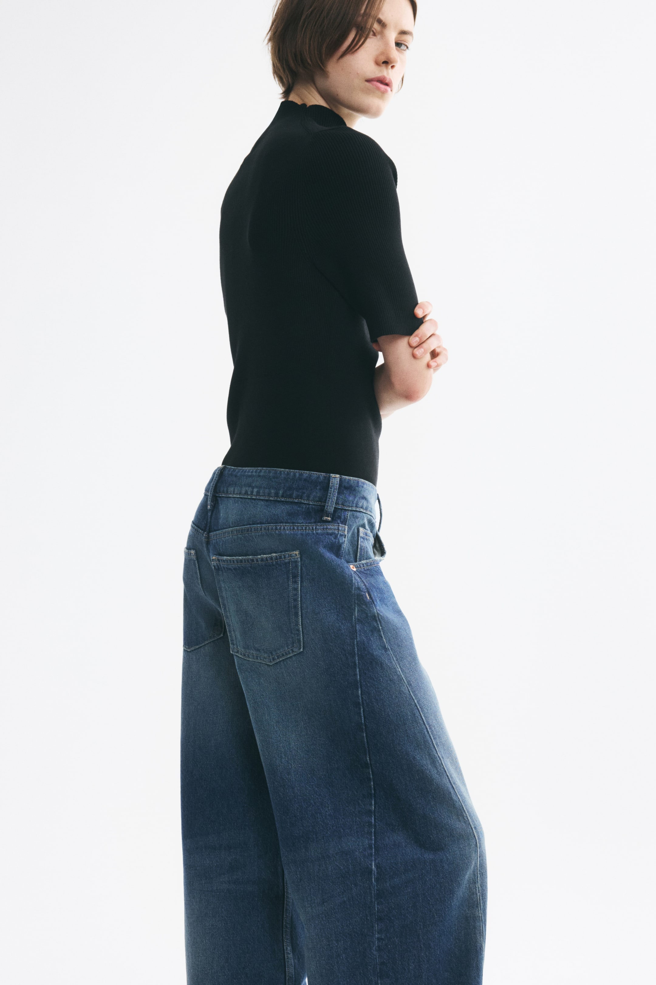 Barrel-Leg Regular-Waist Jeans