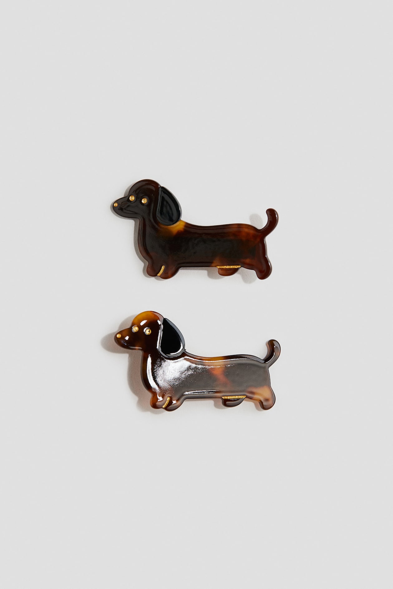 Black & Brown Dog Hair Clip Dog-shaped hair clip Brown Au printemps paris - Woman  main image 2
