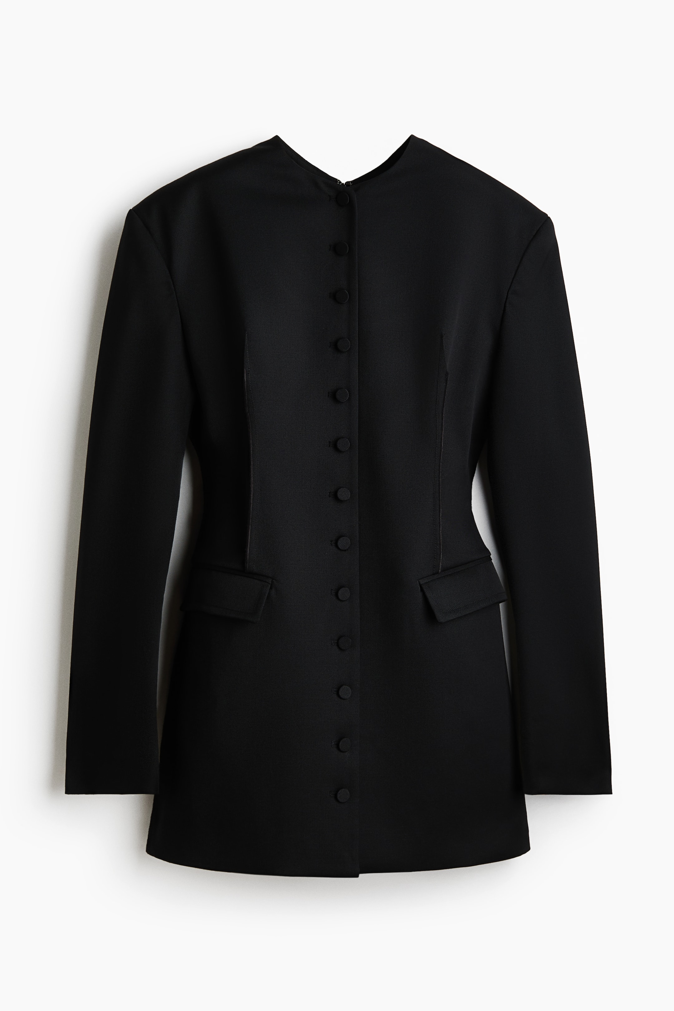 Wool-Blend Shoulder-Pad Dress