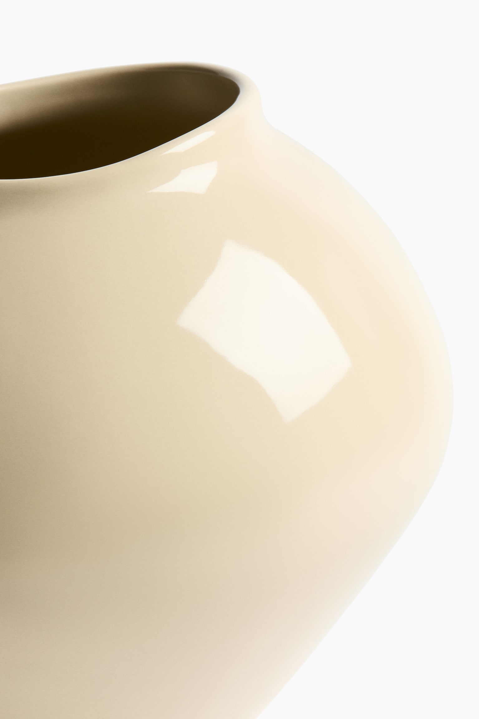 대형 이레귤러 스톤웨어 화병 - 라이트 옐로/다크 브라운 - 4