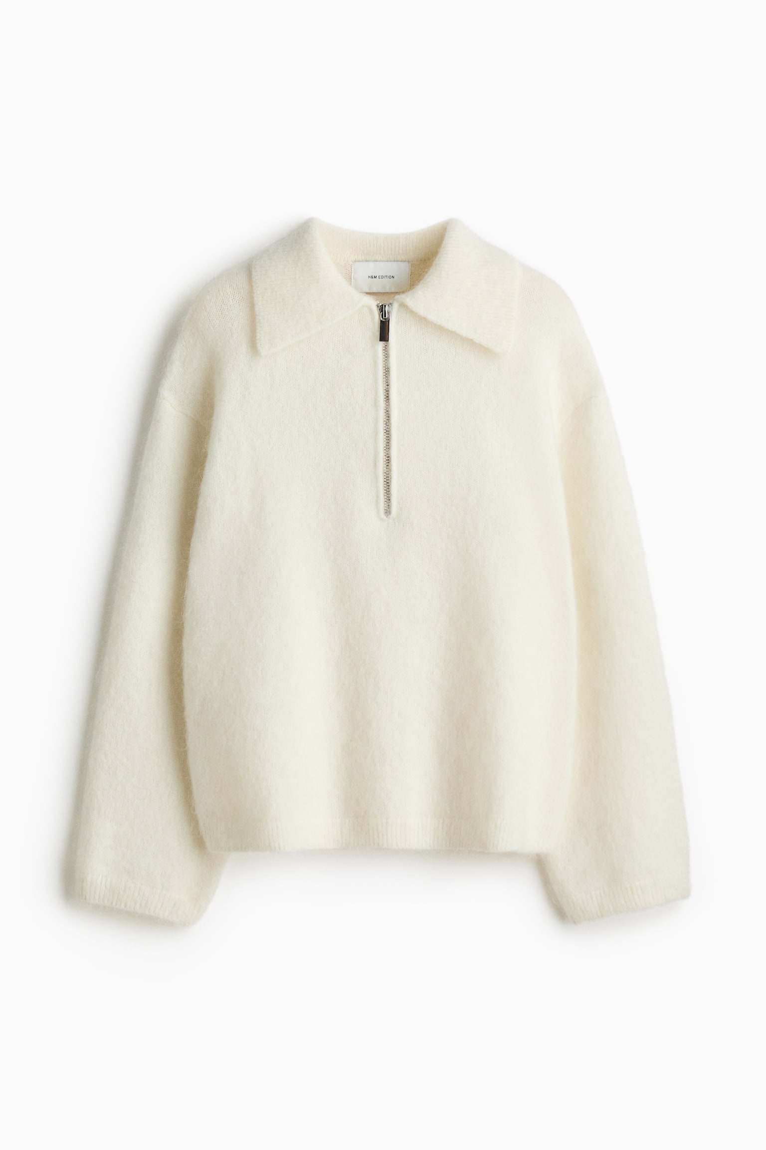 Женский свитер H&M Mohair-Blend Half-Zip, цвет: Кремовый — фото 1