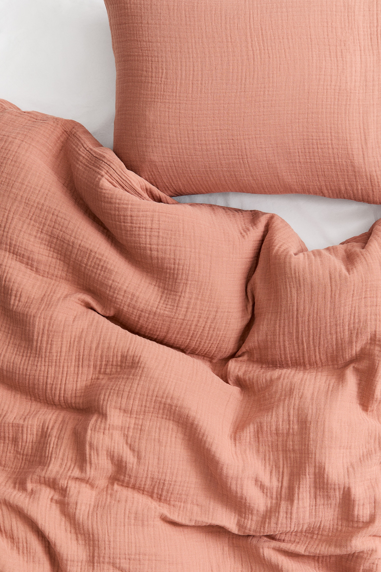 Muslin single duvet cover set - Rust red/Black/Old rose/Light dusty green/Anthracite grey/Light pink/Dark dusty orange/Dark green/Brown/Red/Light dusty blue/White/Light beige/Mole/Forest green/Light mole/Dark brown - 2