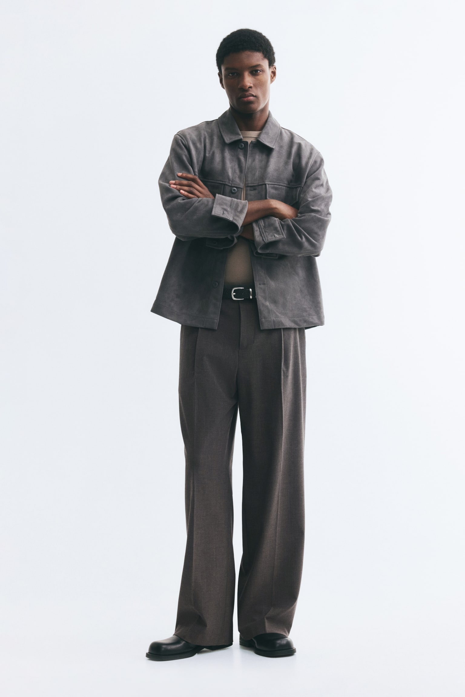 Мужские брюки H&M Loose-Fit Suit, цвет: Тёмный коричневый — фото 2