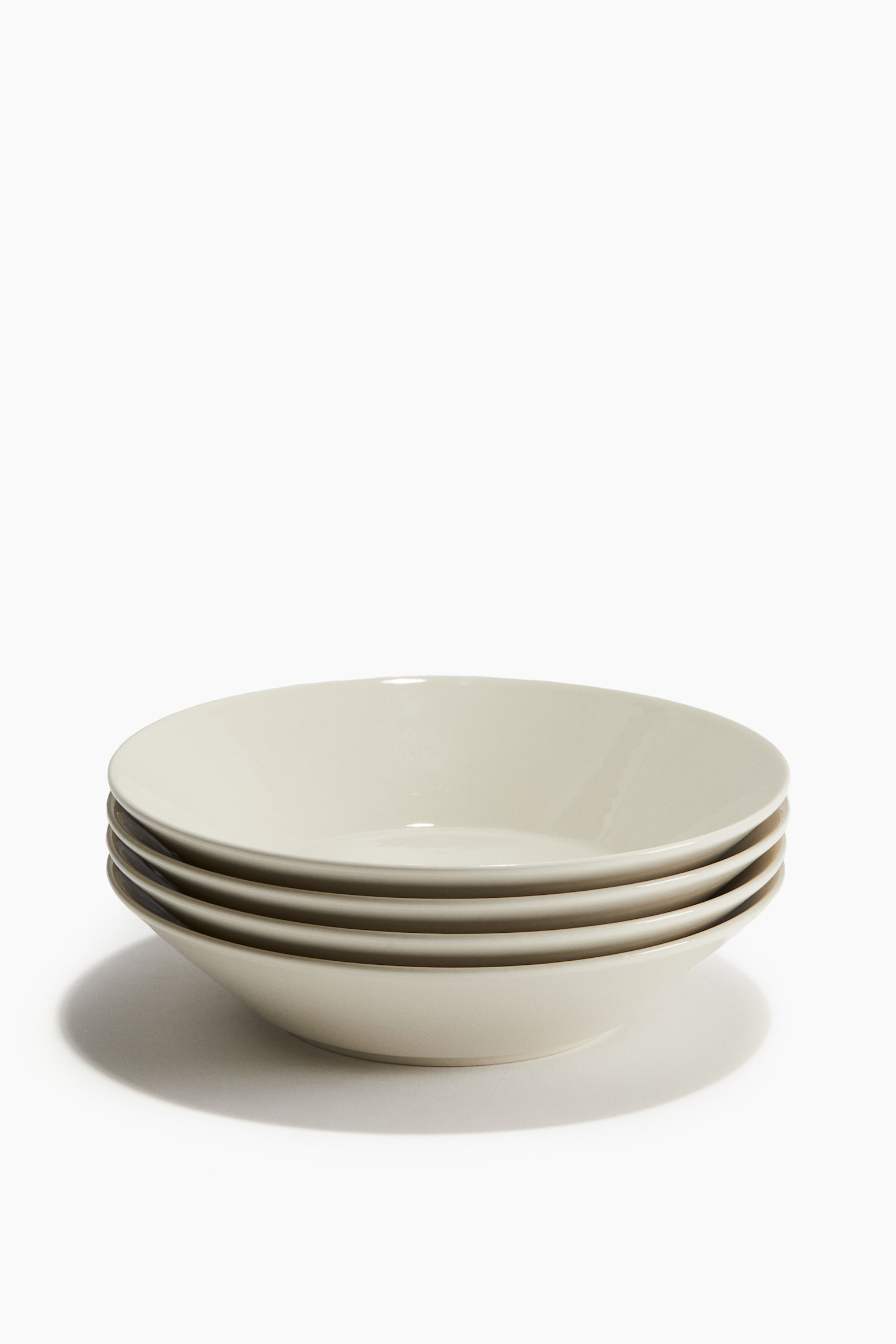 4-pack stoneware soup plates - White