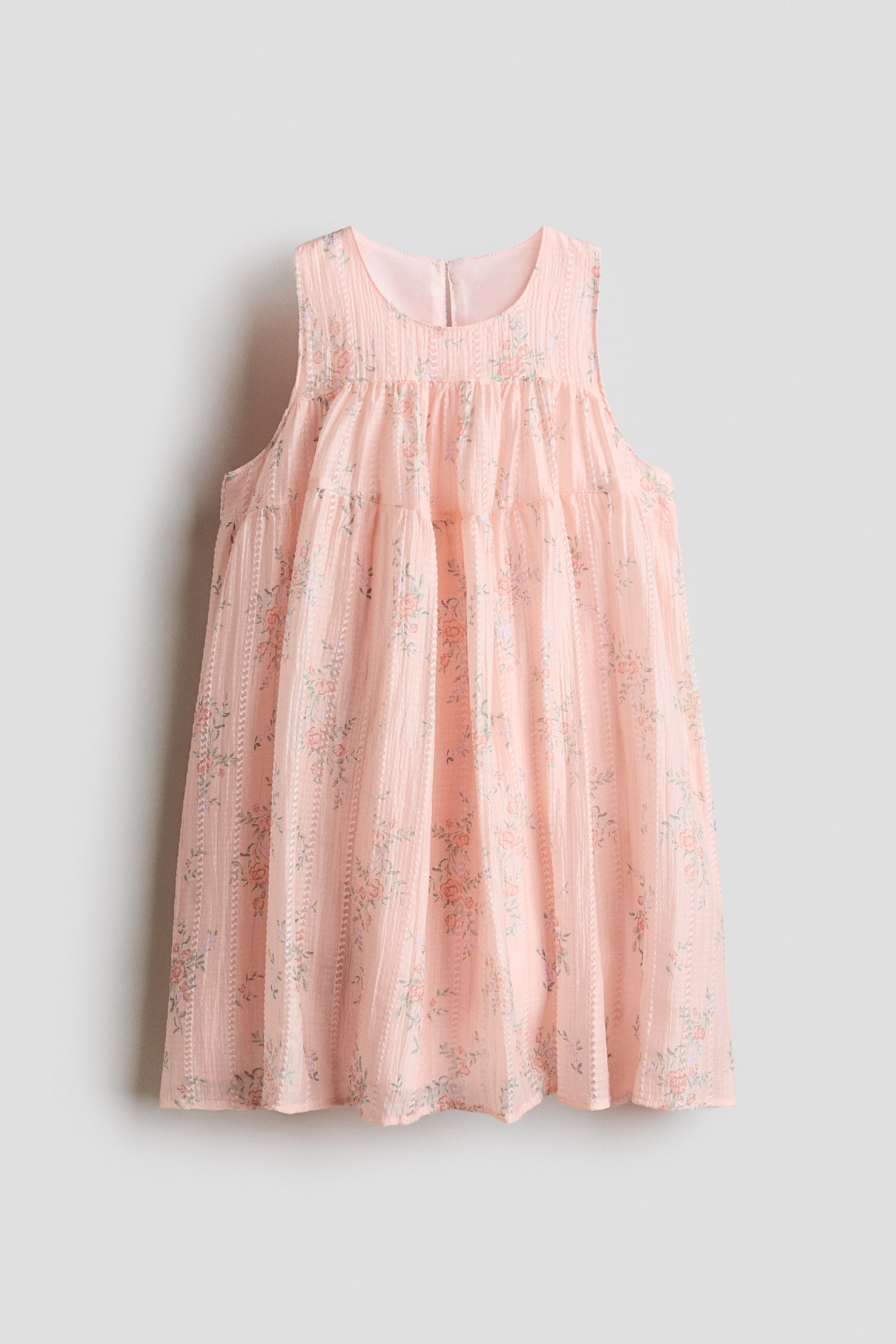 שמלה בגזרת איי - ורוד בהיר/פרחוני - 2