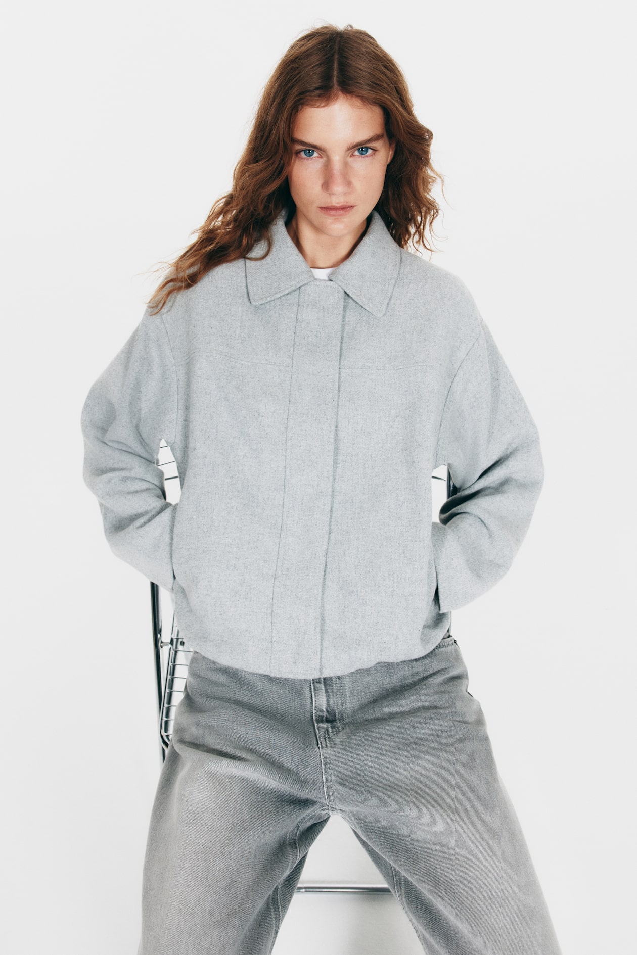 Bomber Jacket with Collar - image 3