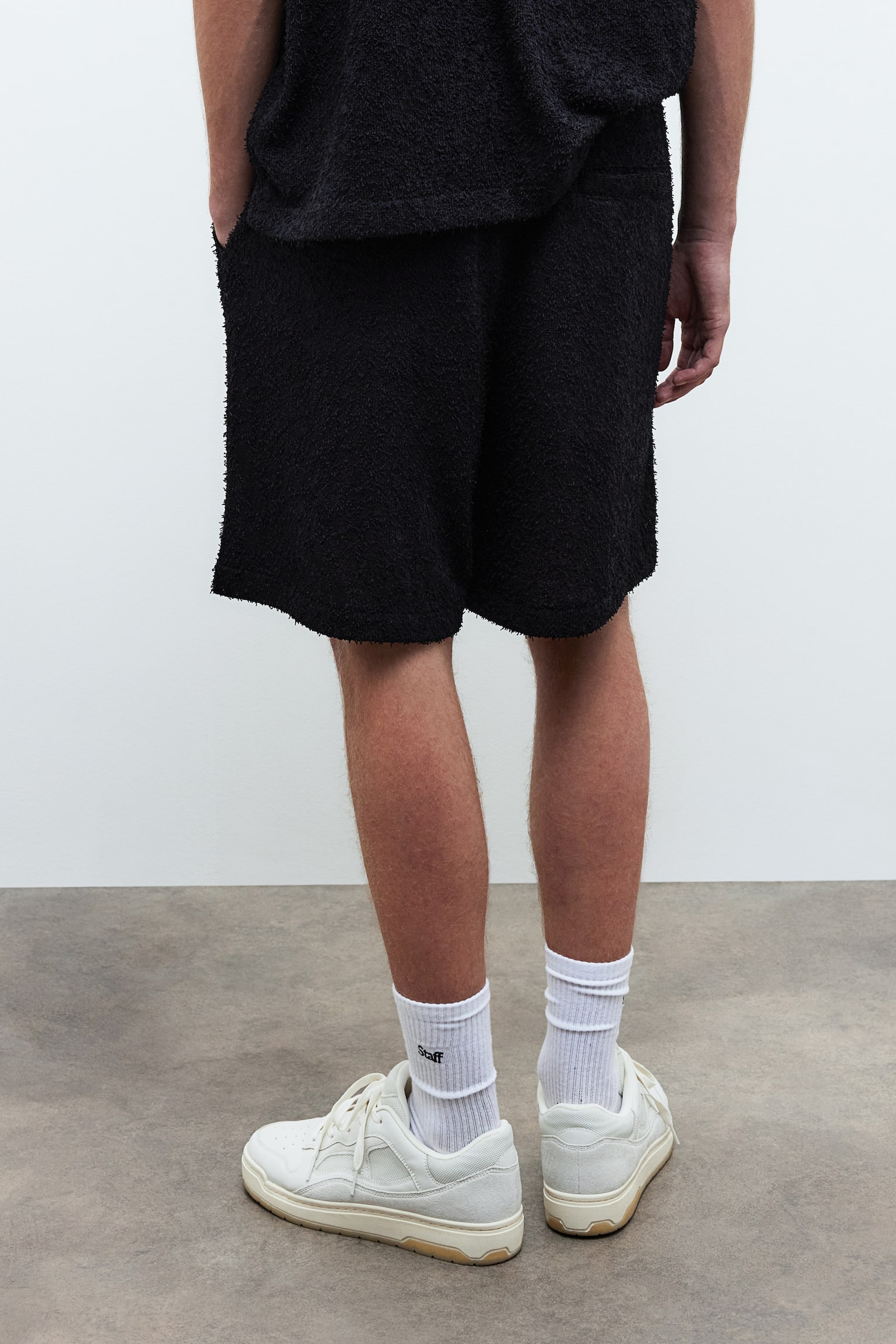 Relaxed Fit Terry shorts - Black - 3