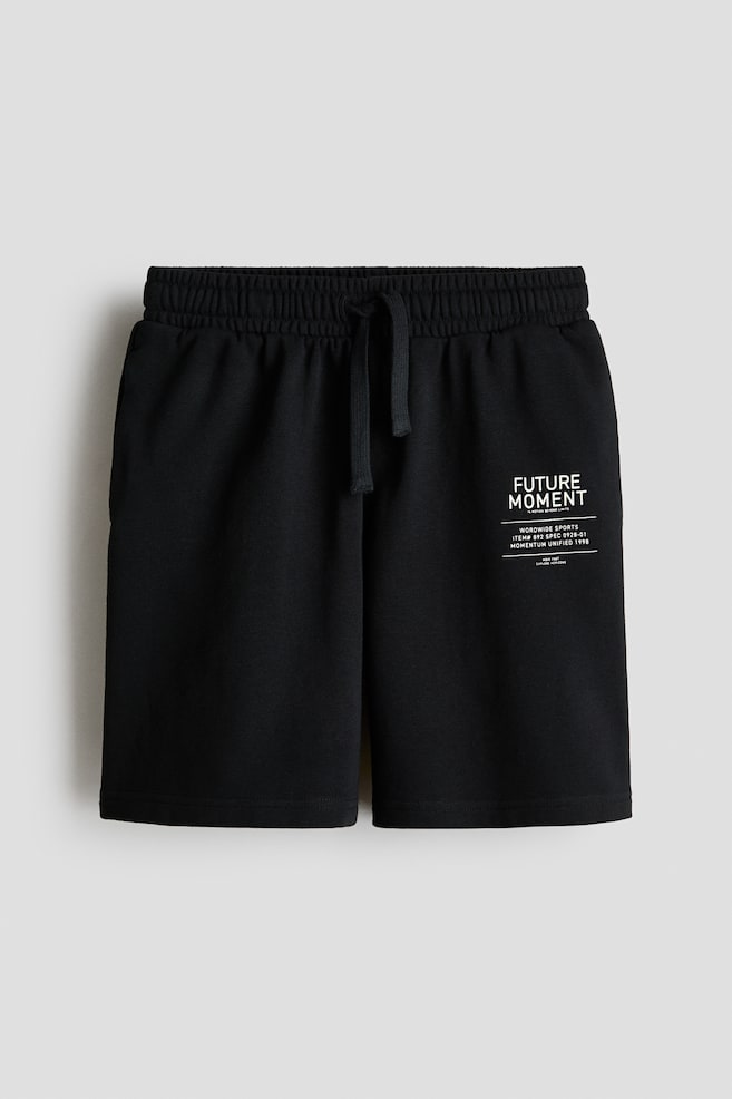 Calções sweat estampados - Preto/Future moment/Azul claro/Padrão - 1