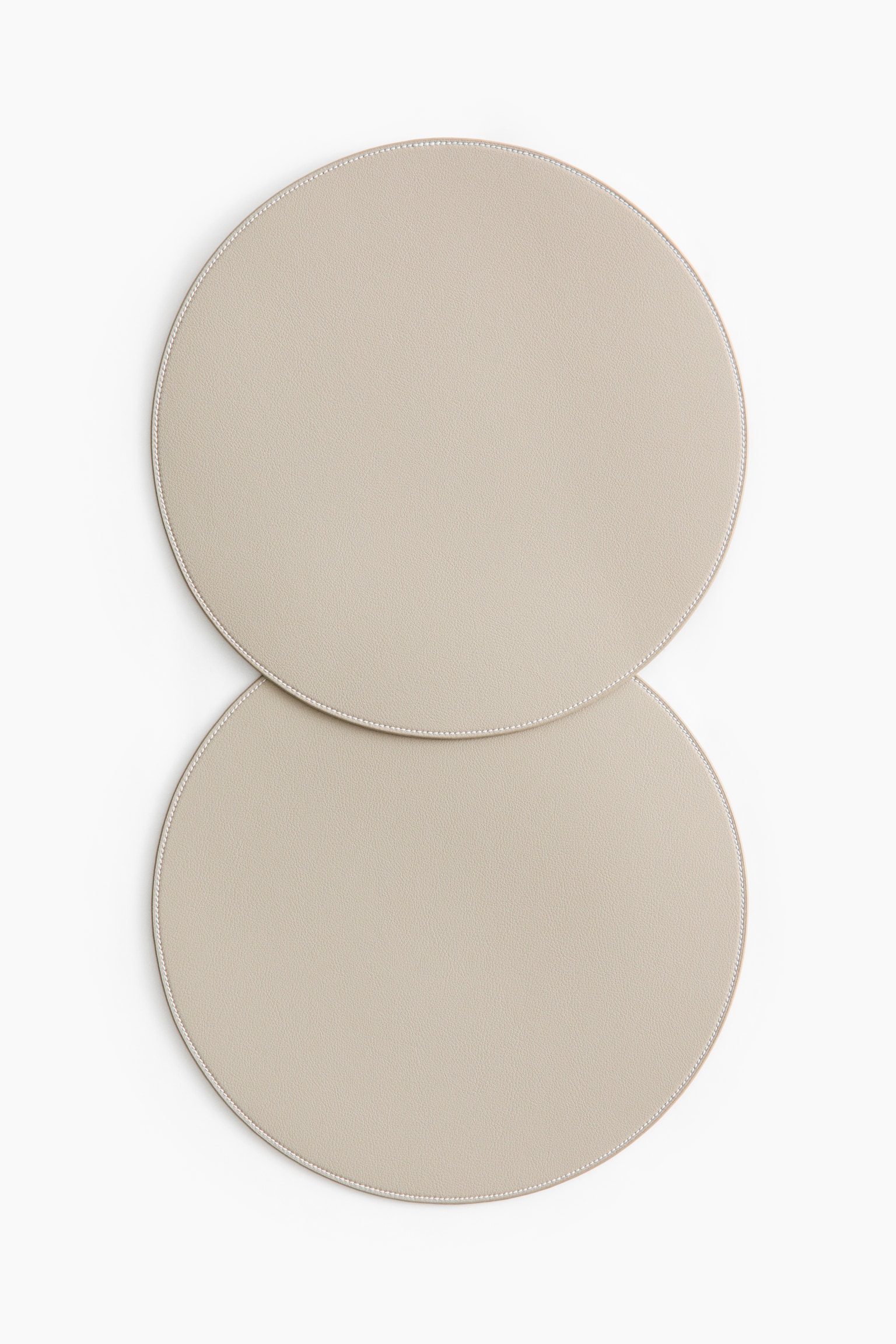 2-pack round place mats - Light beige/Brown/White - 1