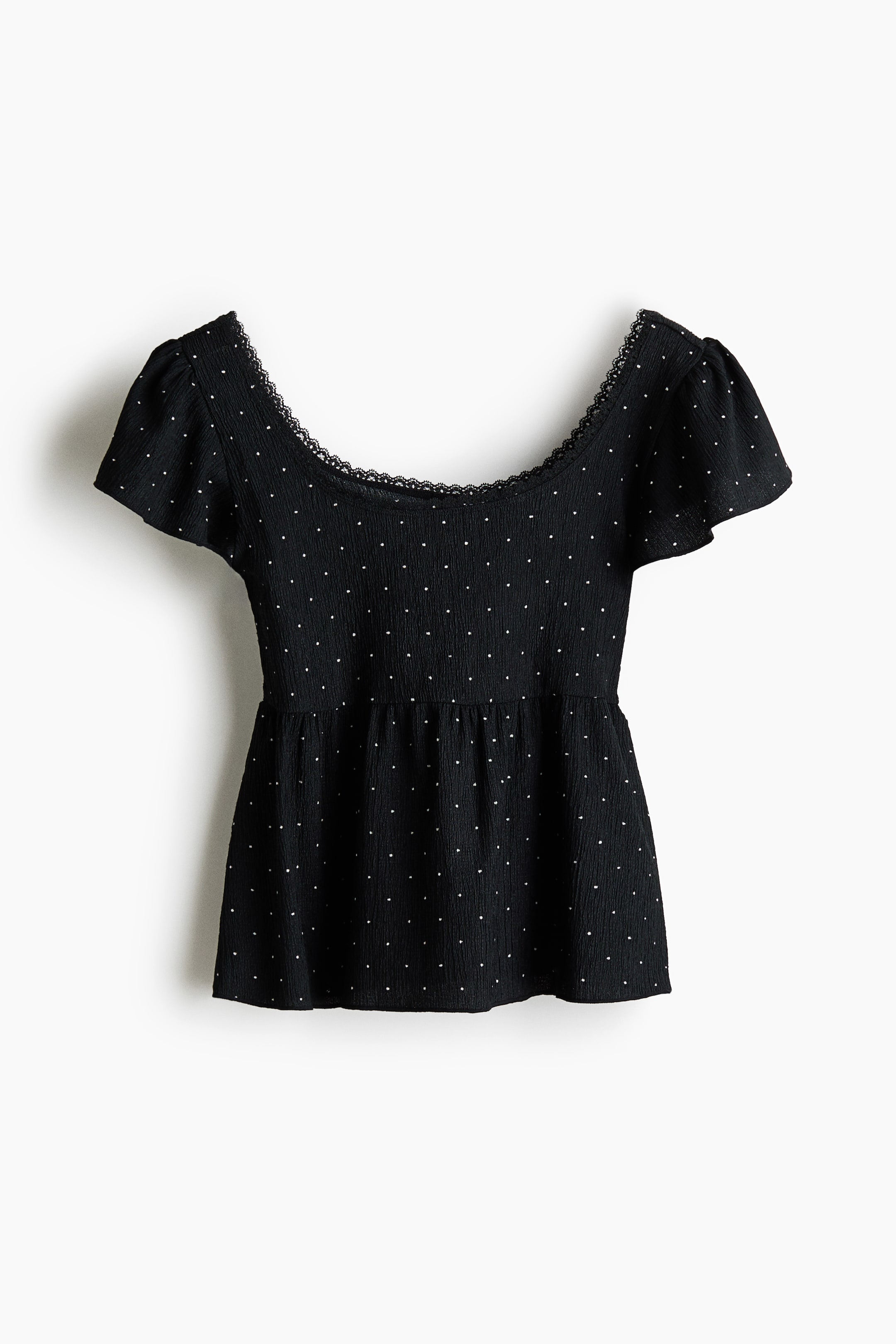 View larger image: Textured jersey top - Black/Spotted - Ladies | H&M IN 1