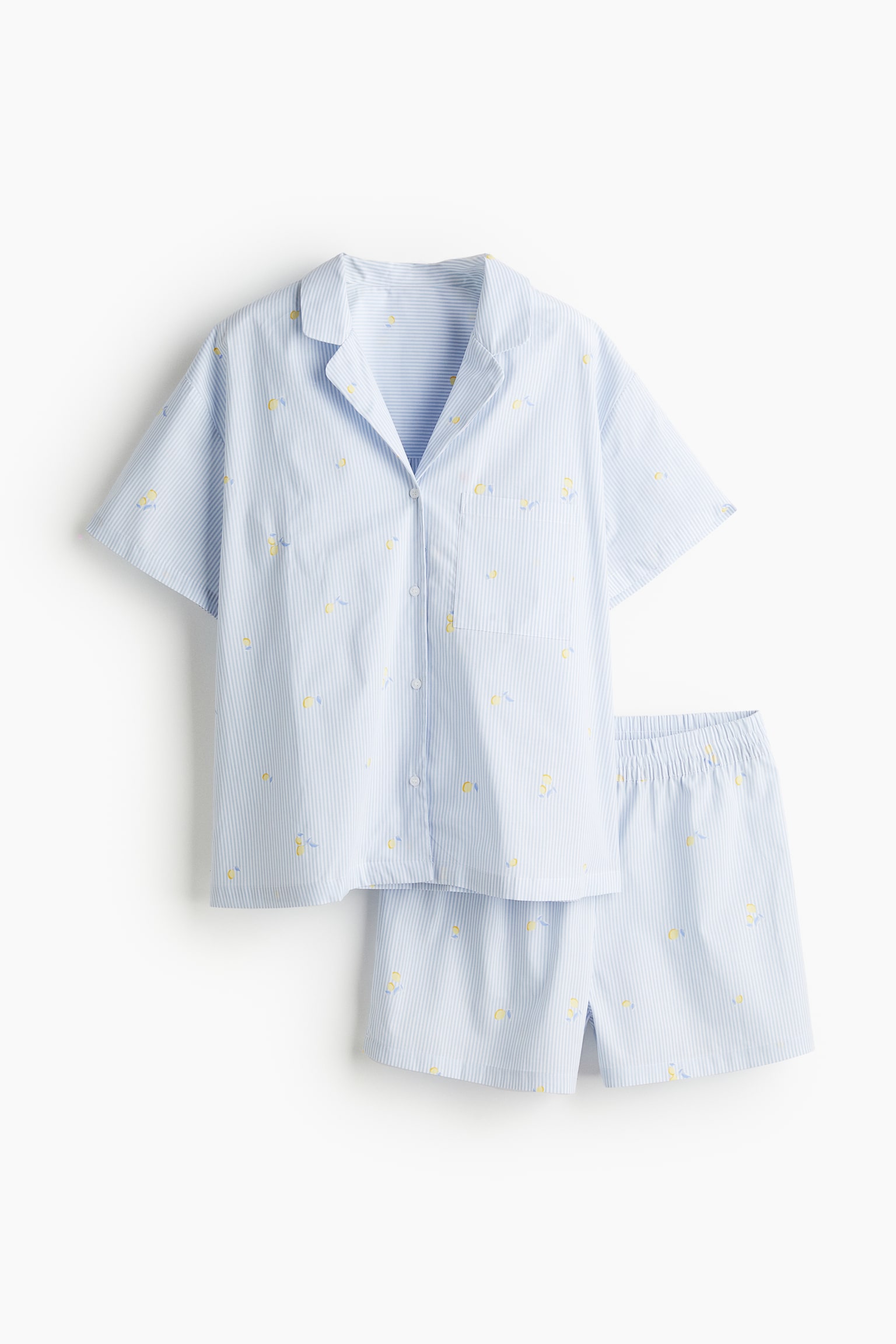 Pyjama Shirt & Shorts Set - Light blue/Stripe - 2