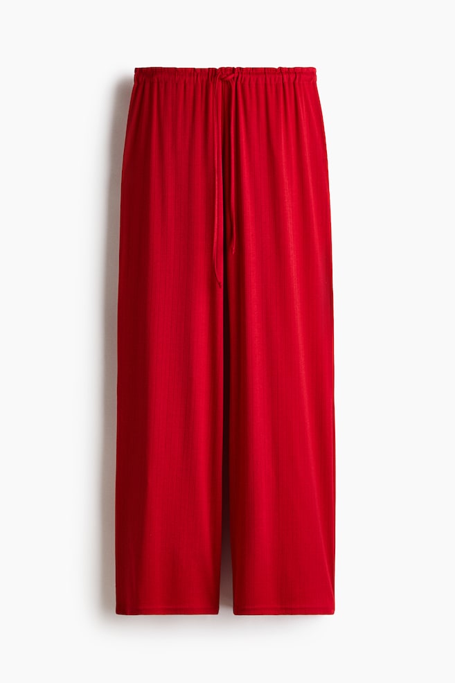 Pyjamasbyxa i pointelle - Röd/Svart/Ljusgråmelerad/Crèmevit/Crèmevit/Blommig - 1