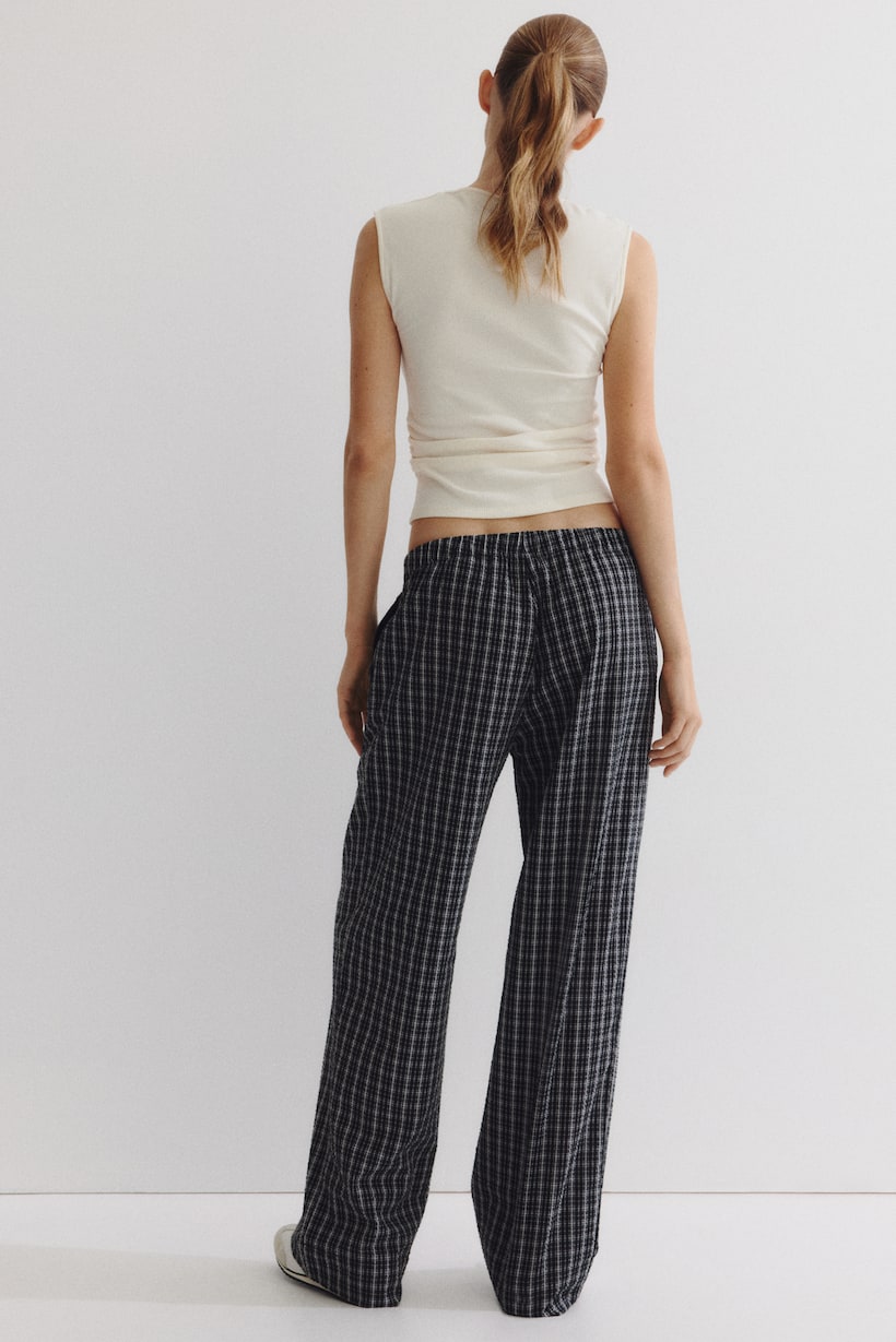 Pantalones de cuadros para mujer Vichy y Anchos H&M MX