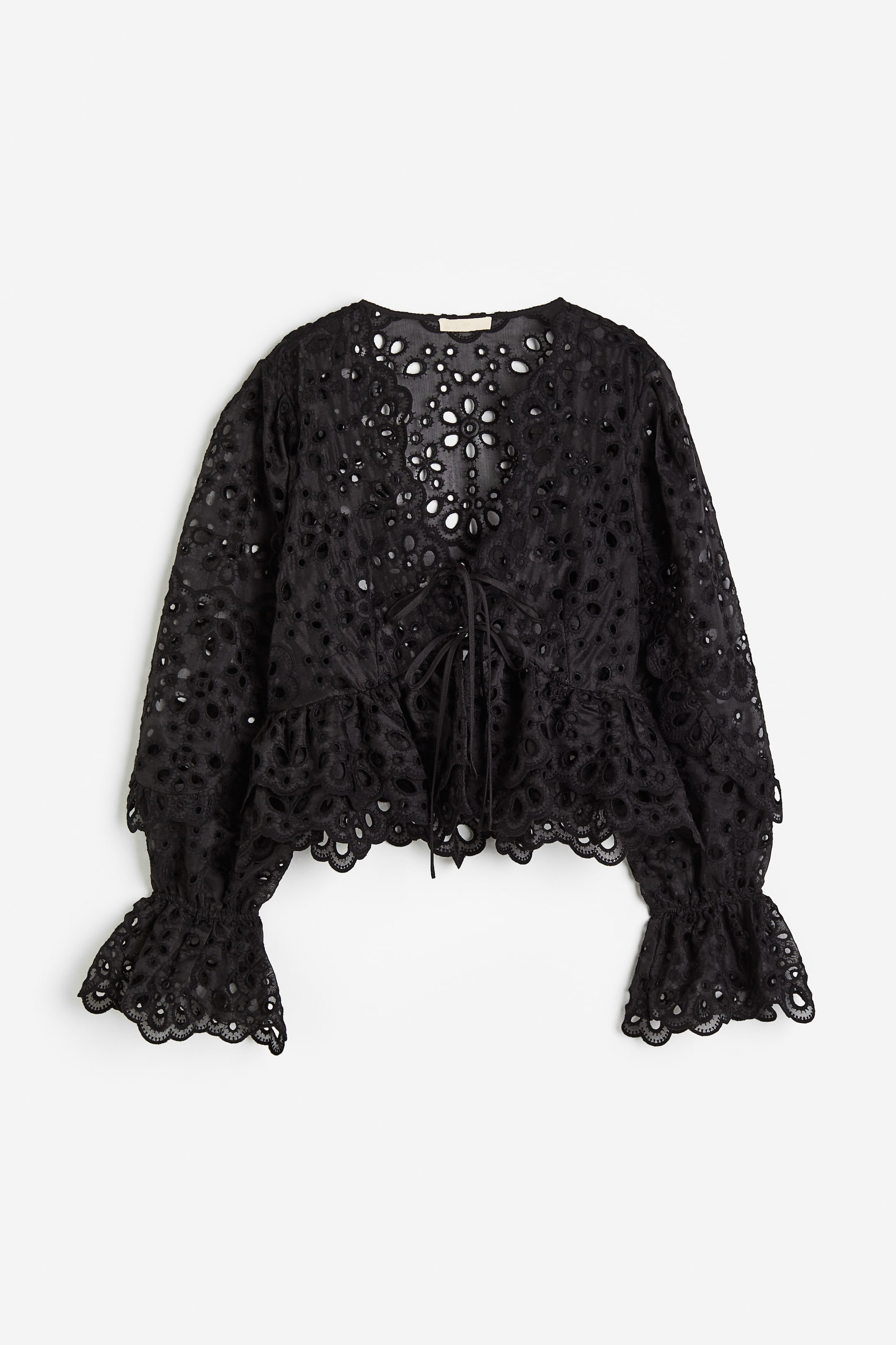 View larger image: Eyelet Embroidered Blouse - Black - Ladies | H&M PH 1