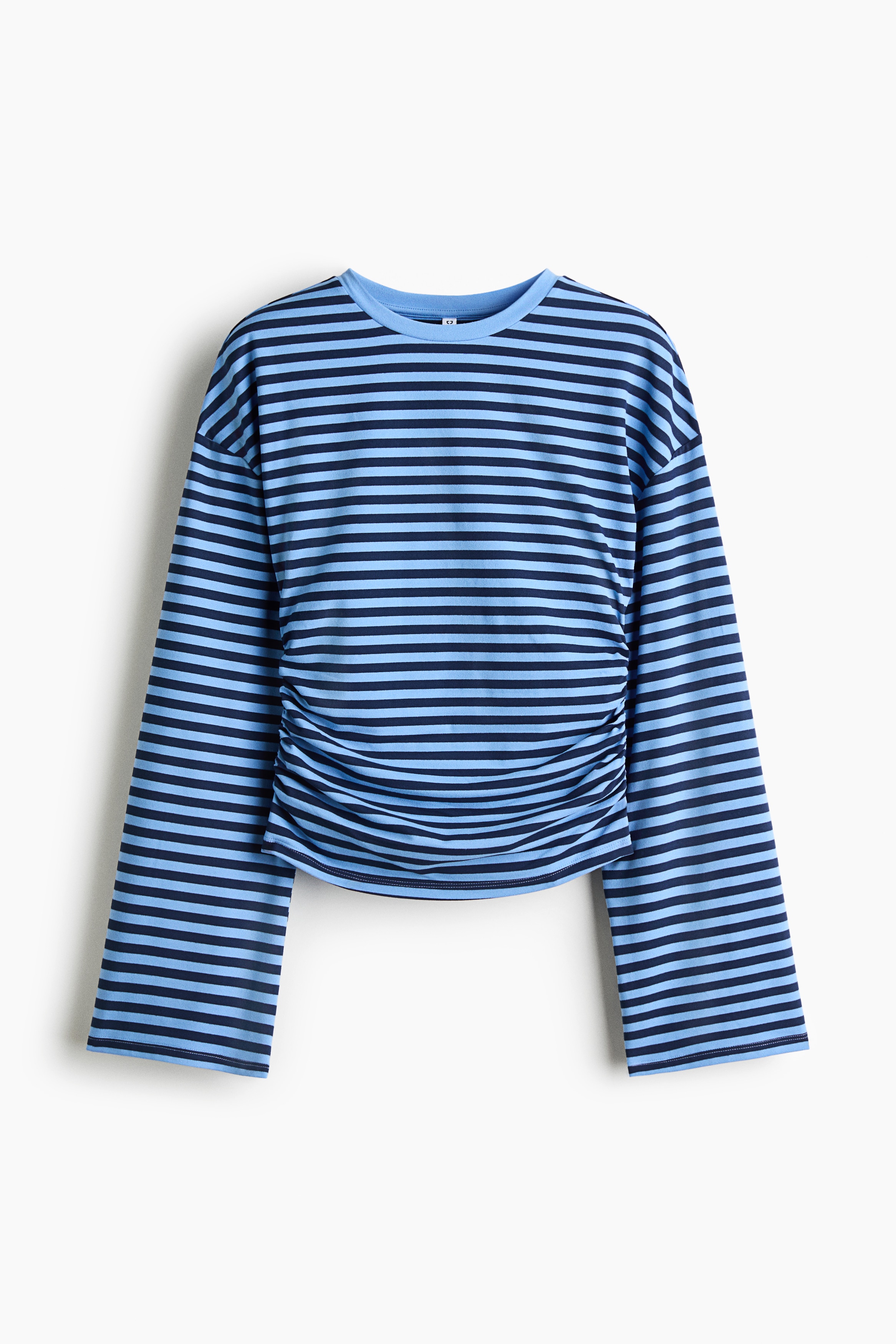 Áo jersey xếp rủ - Màu xanh tím than/Kẻ/Màu xanh tím than/Kẻ/Màu hồng đào/Kẻ/Màu vàng nhạt/Kẻ