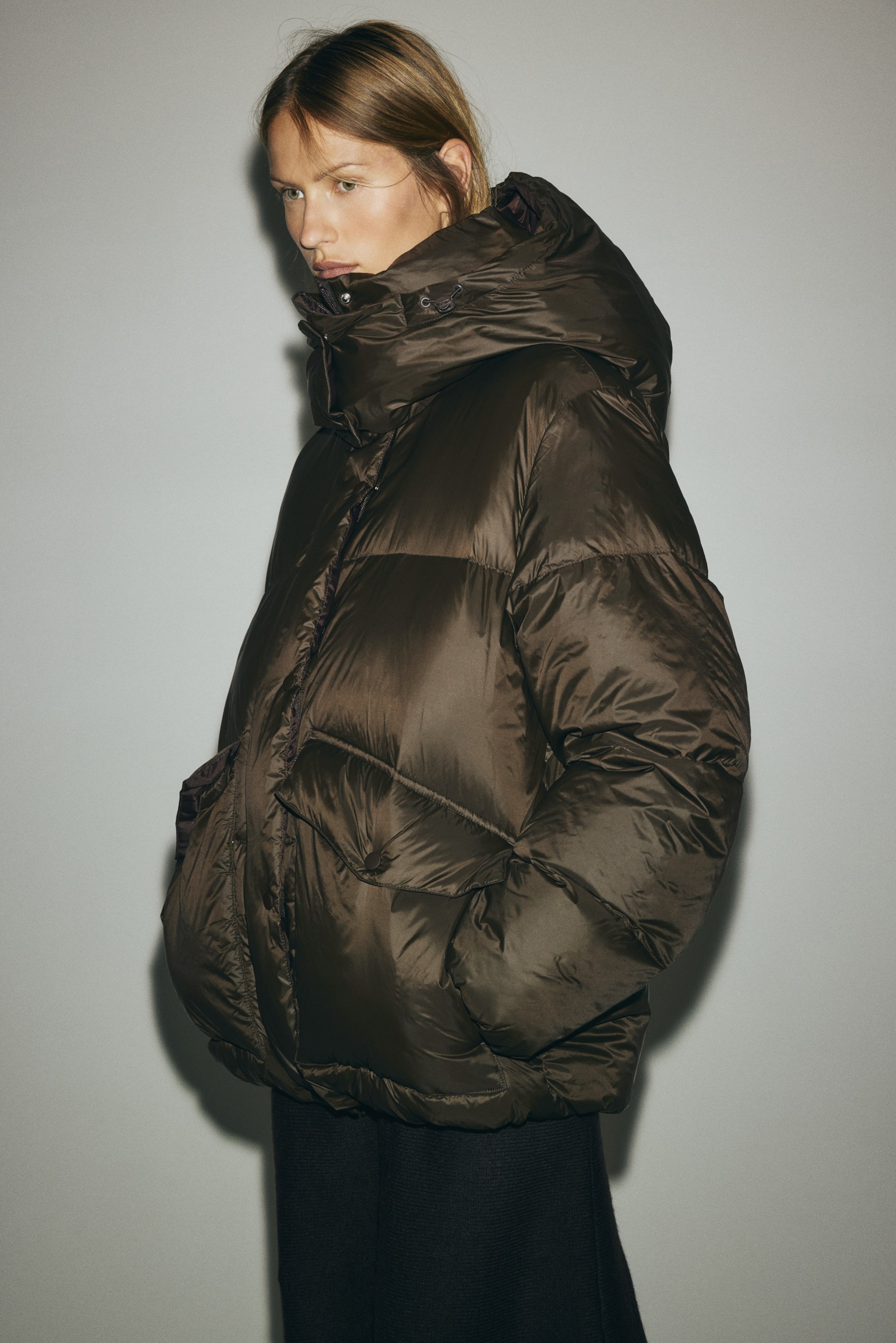 View larger image: Down puffer jacket - Dark brown - Ladies | H&M IE 4