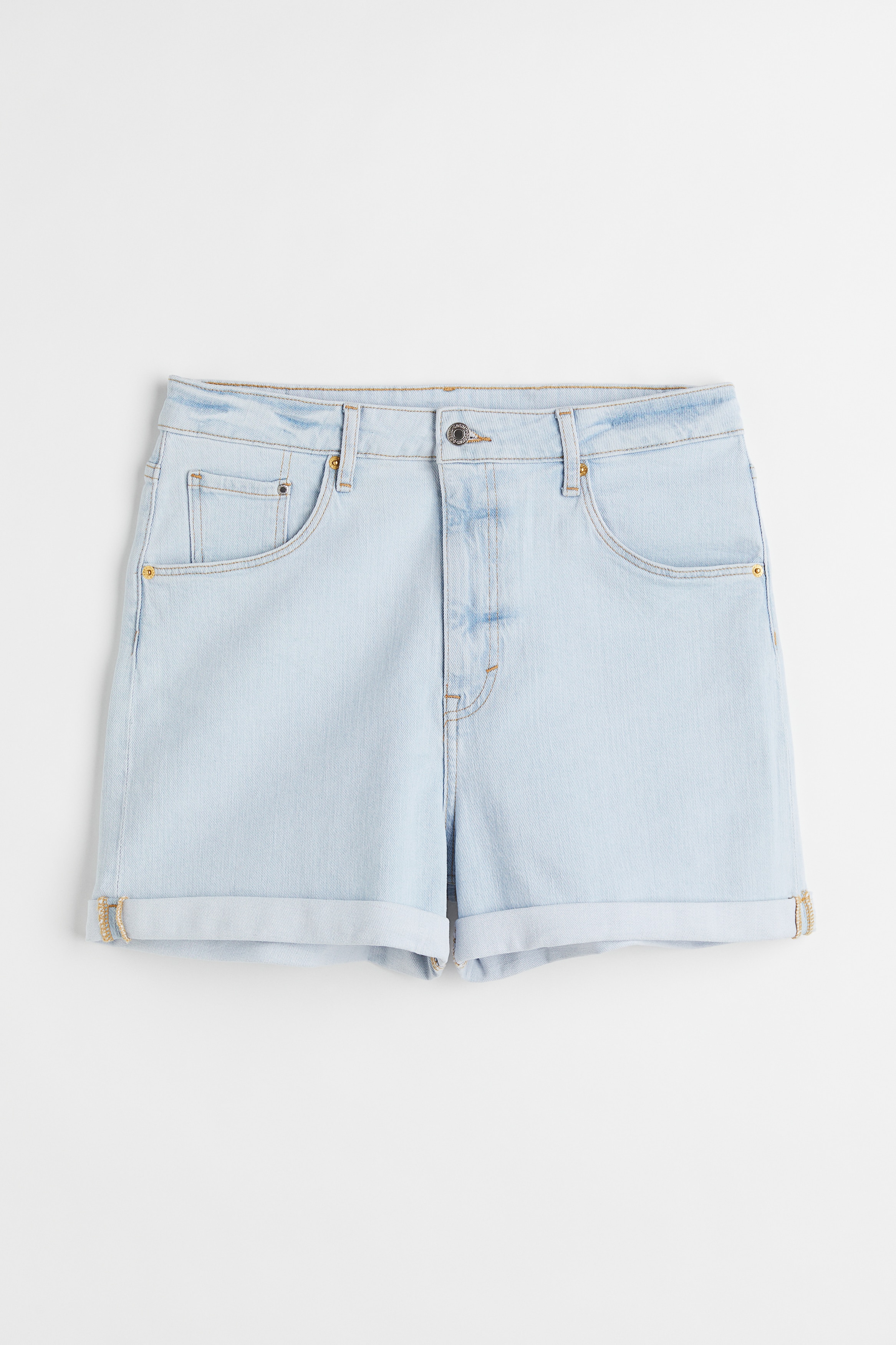 Ladies H&M Plus - Light denim blue H&M+ Mom Ultra High Denim shorts - Size: 28  - H&M