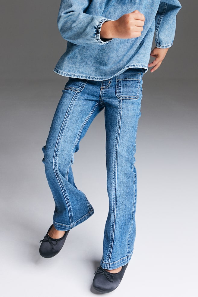 Superstretch Flared Leg Jeans - Denim blue - 4