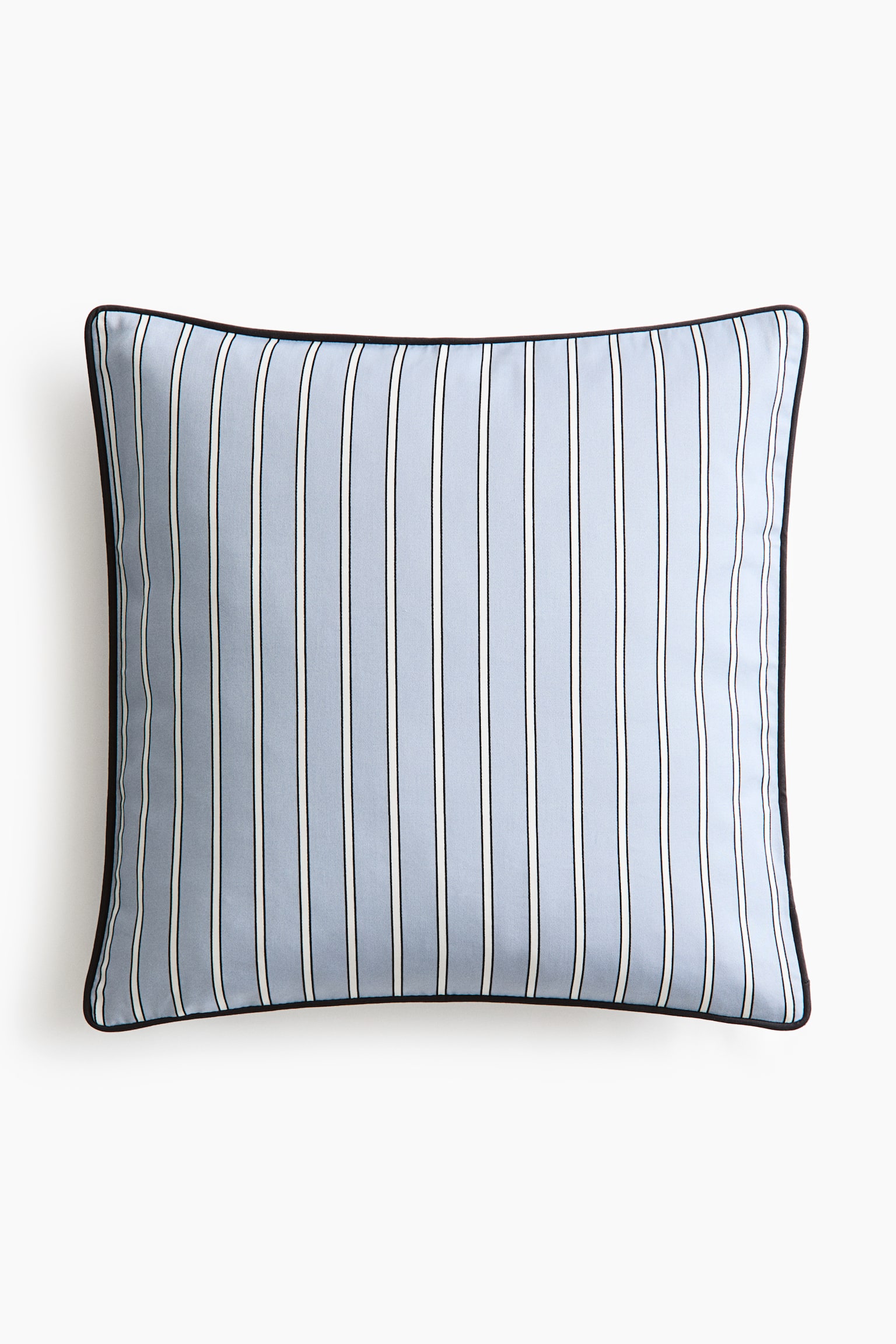 Housse de coussin en satin de coton - Bleu ancien/rayé/Bleu ancien/rayé/Grège clair/rayé/Grège clair/rayé