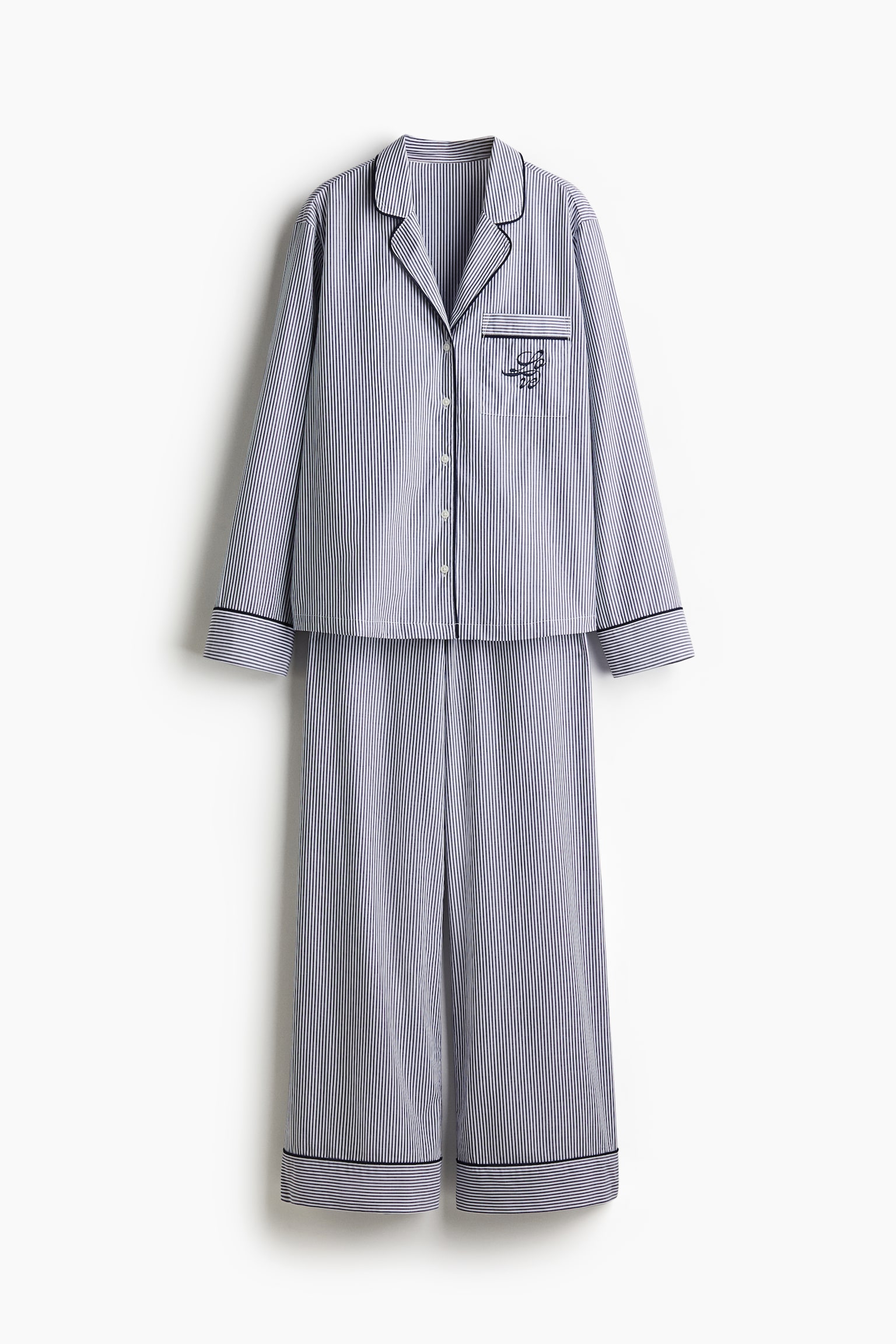 Cotton pyjamas - Navy blue/Striped - 1