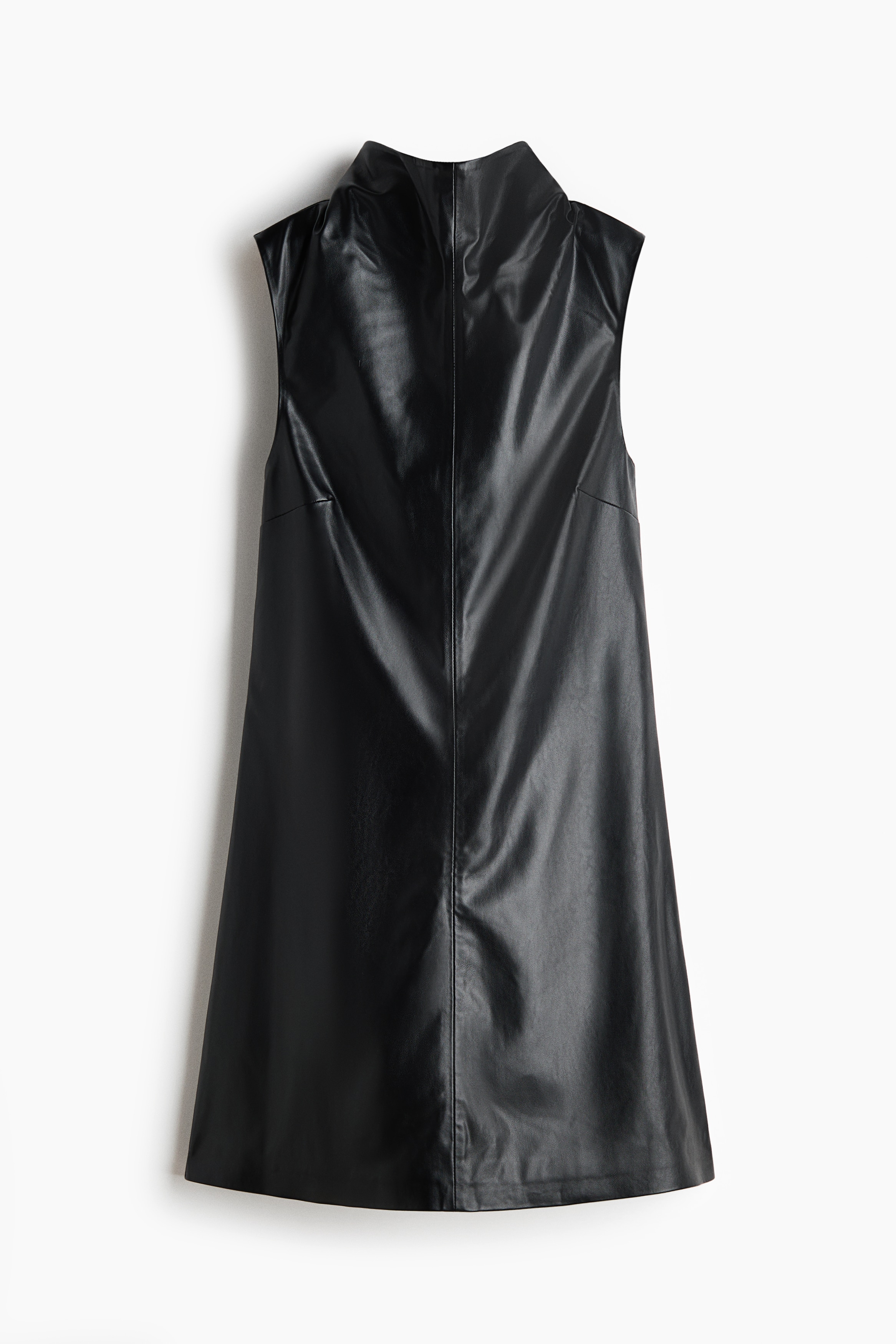 A-linejurk met coating - Zwart