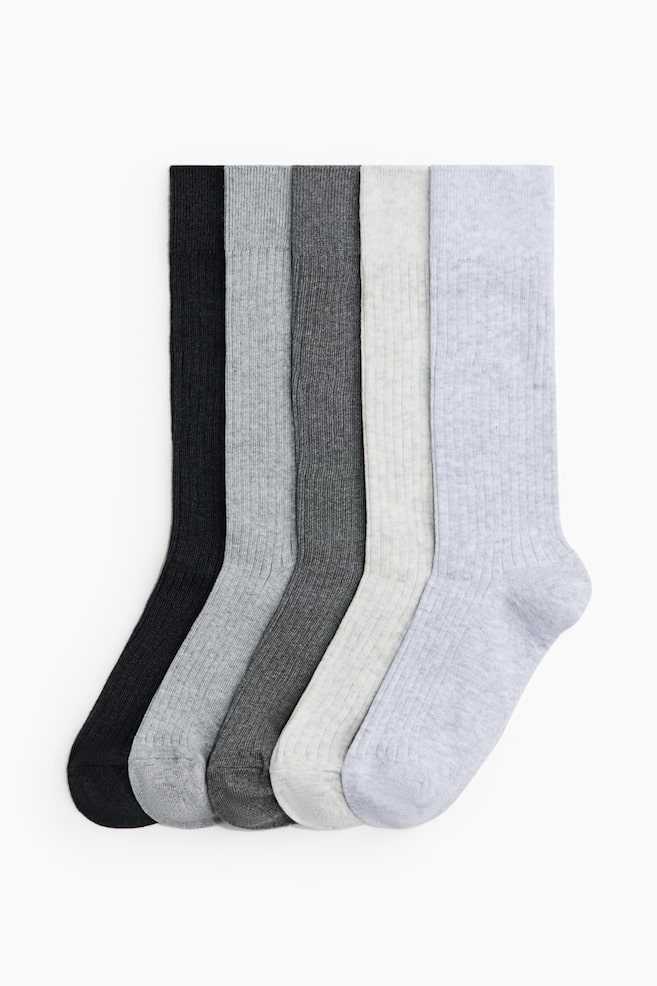 Pack de 5 calcetines - Gris oscuro/Gris jaspeado/Topo claro/Marrón oscuro/Crema/Crema/Beige claro/Beige/White/Grey/Black/Negro/Blanco - 1