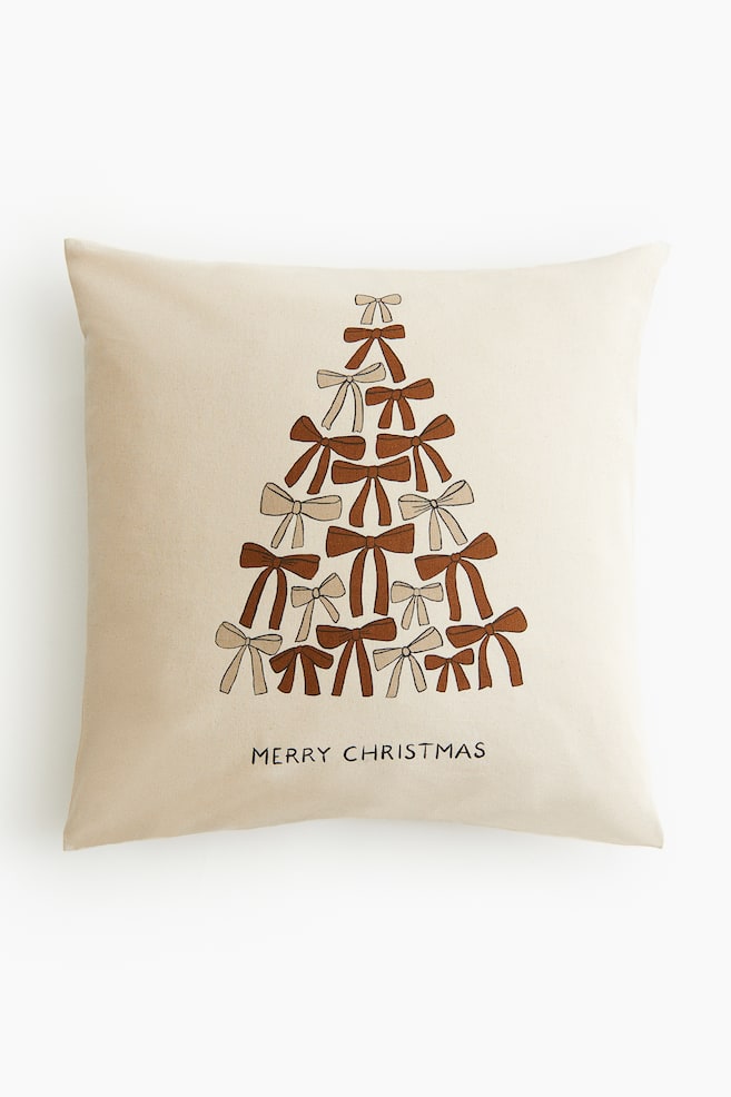 Housse de coussin imprimée - Crème/Merry Christmas/Beige clair/Merry Christmas/Vert/Merry/Beige/Merry - 1