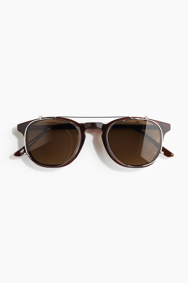 2-in-1 Polarized Sunglasses - Brown - 1
