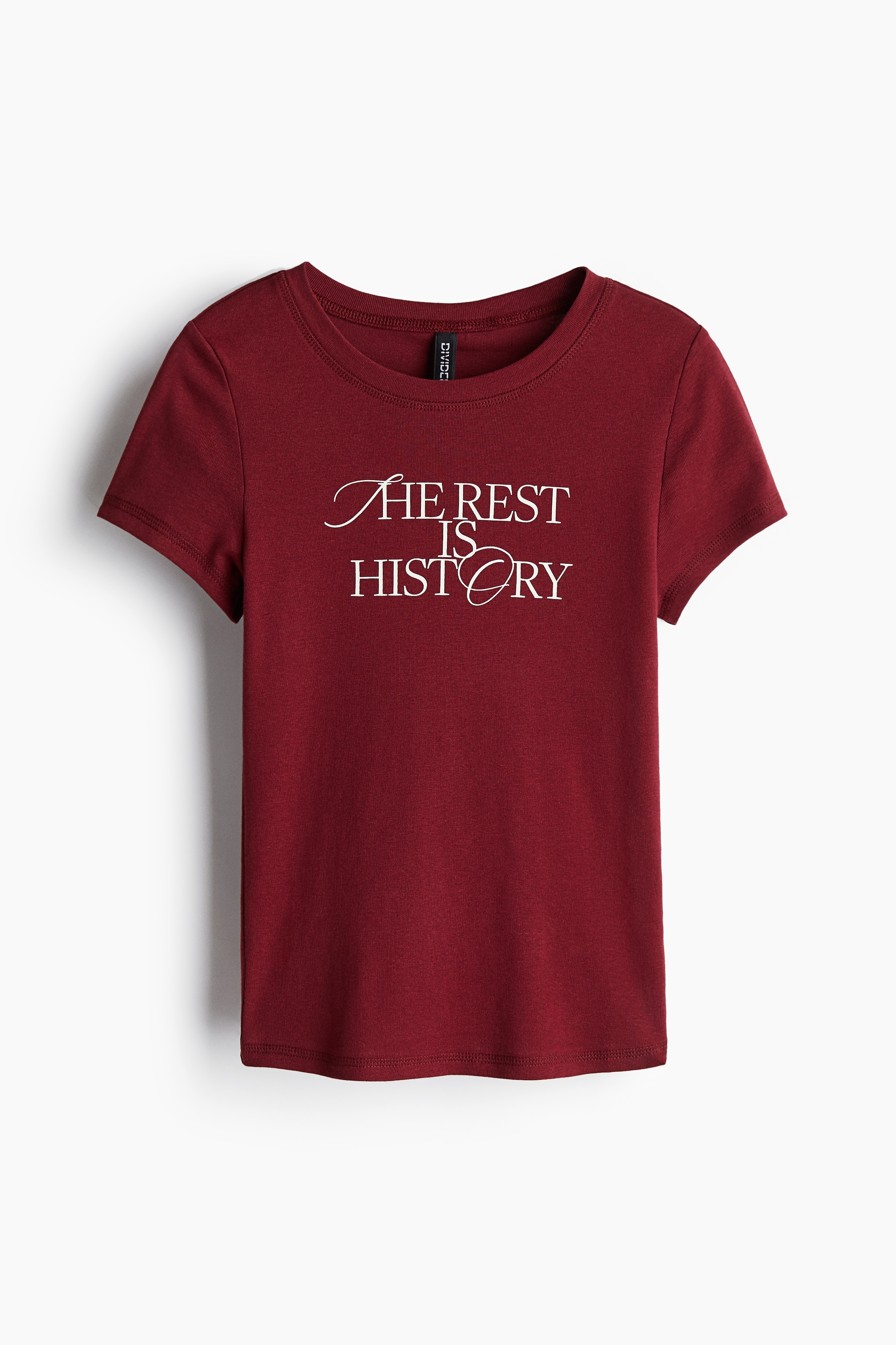 H & M - リブTシャツ - レッド