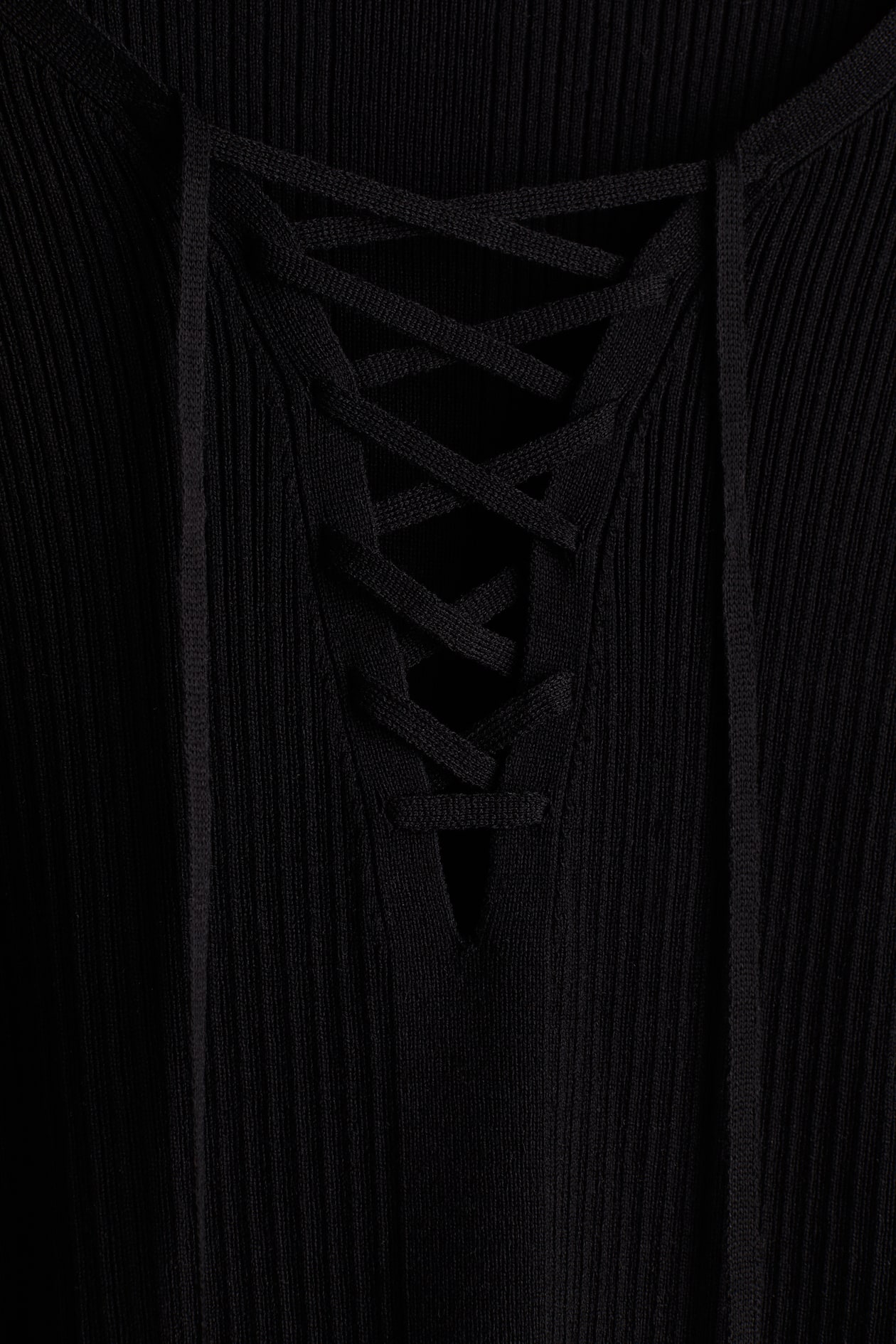 Lacing-Detail Rib-Knit Top - image 2