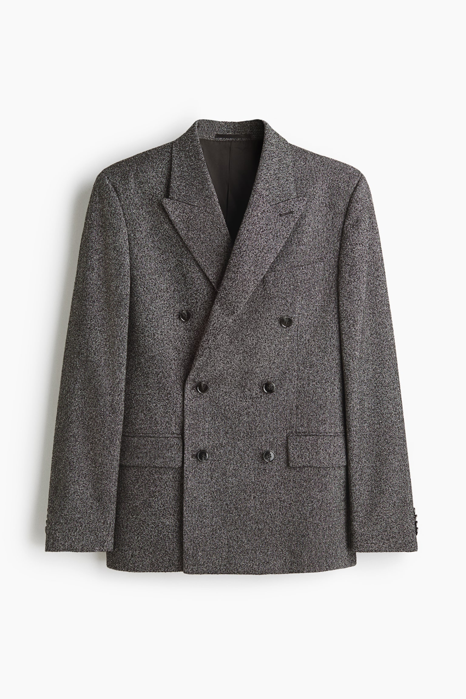 Veste Regular Fit à fermeture croisée - Gris foncé chiné - 1