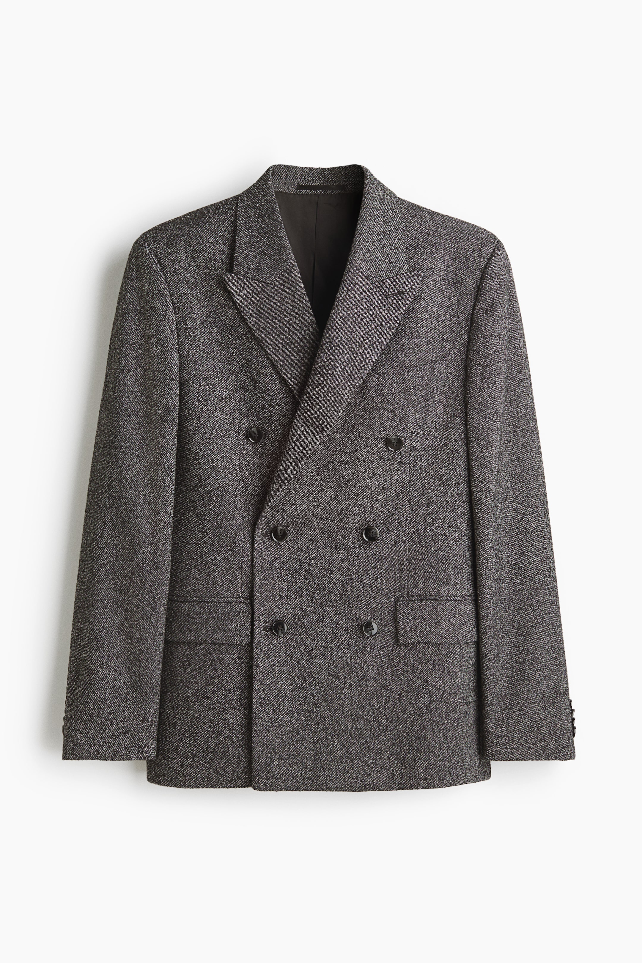Ampliar la imagen: Saco Regular Fit de botonadura doble - Gris jaspeado oscuro - Men | H&M MX 6