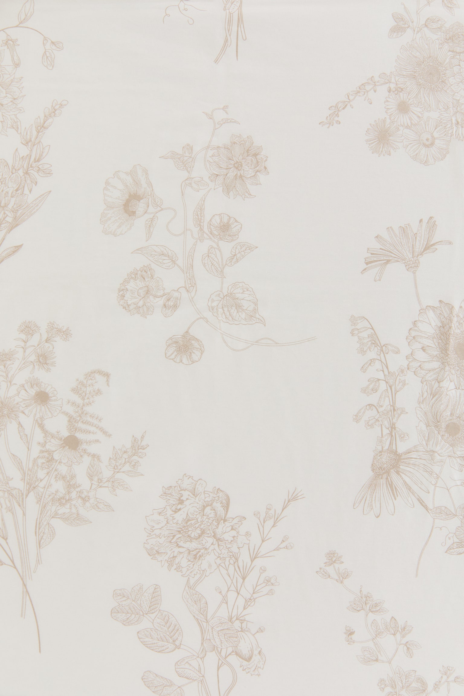 Patterned Satin Fitted Sheet - Beige/floral/White/blue floral - 2