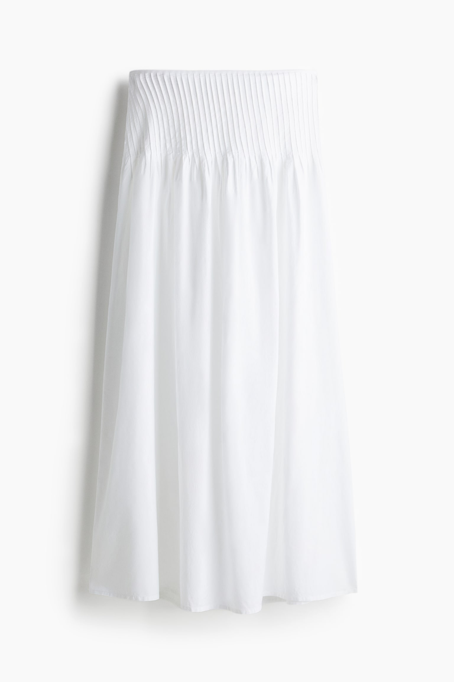 Pin Tuck Detail Skirt - White - 2