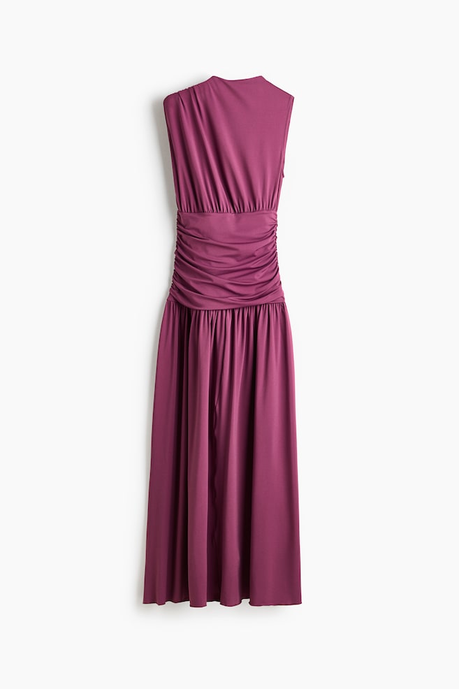 Drapiertes Jerseykleid - Lila - 1