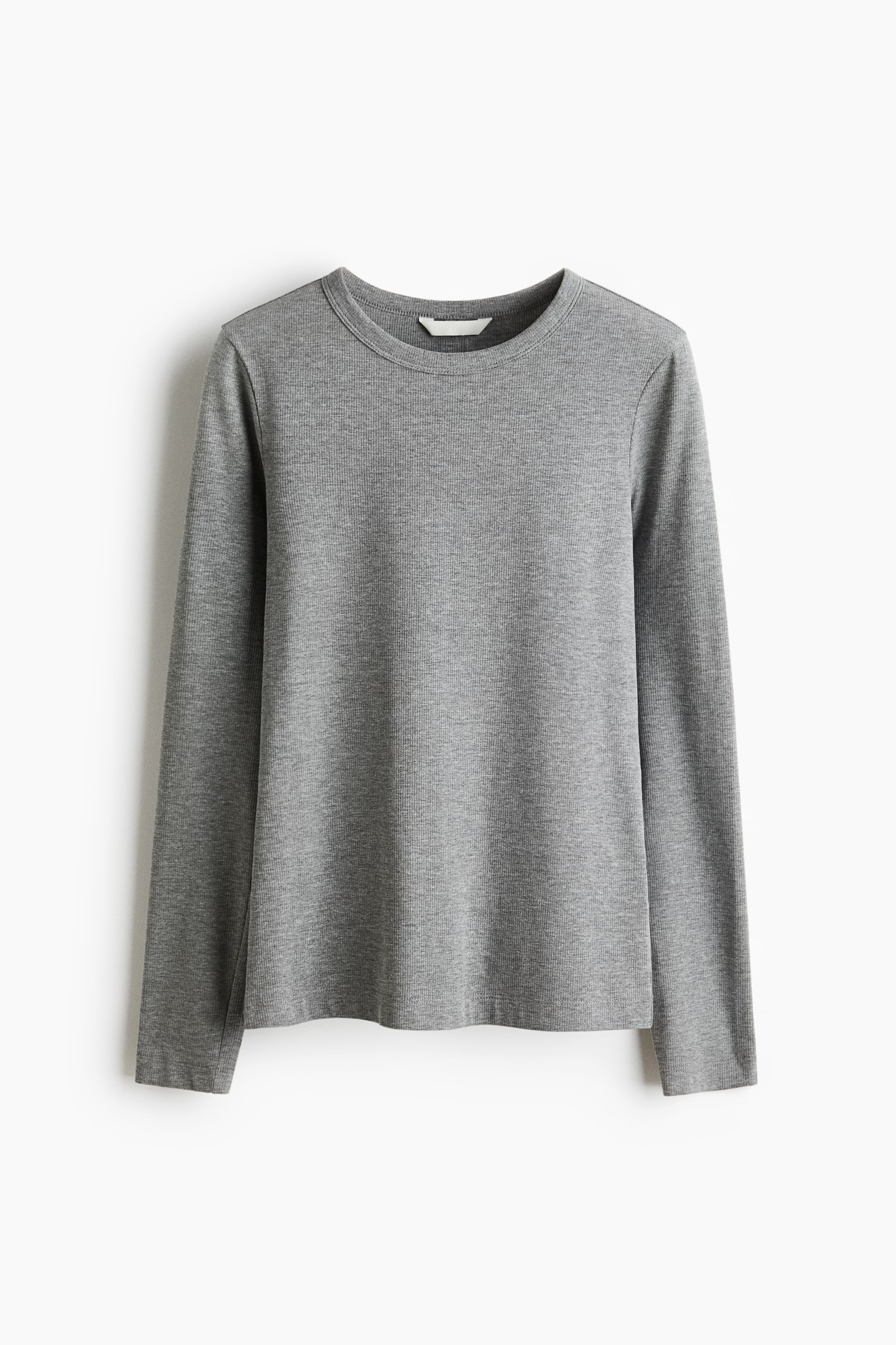 Long-Sleeved Ribbed Top