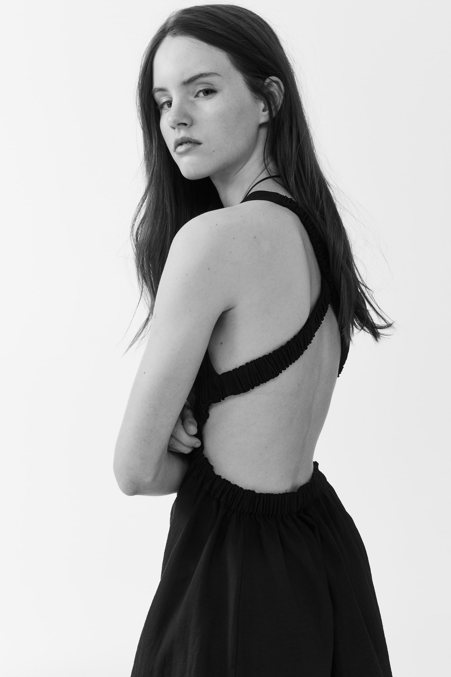 Open-back maxi dress-Black - 4