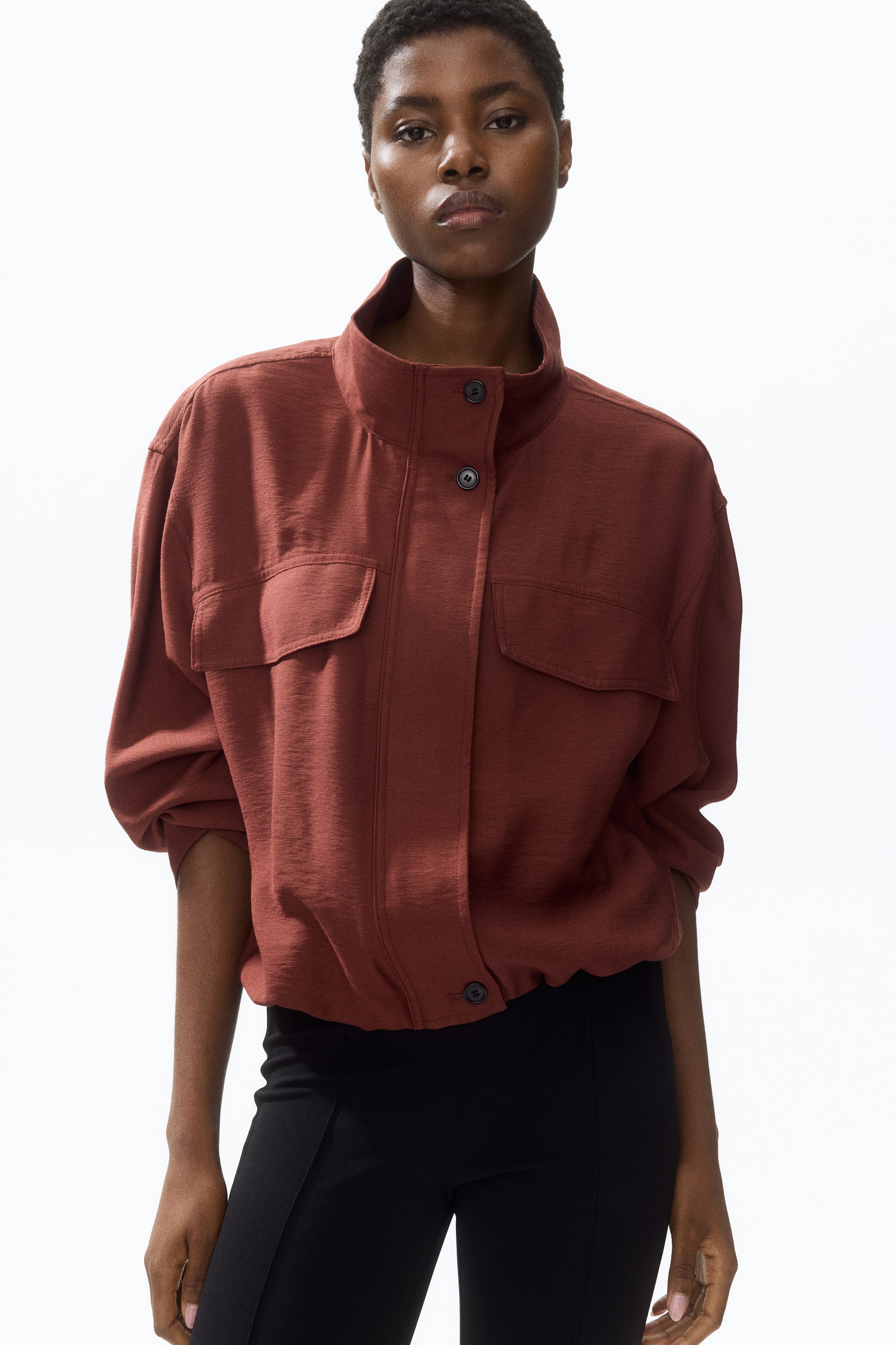 Женские куртки H&M Funnel-Collar Jacket — фото 4