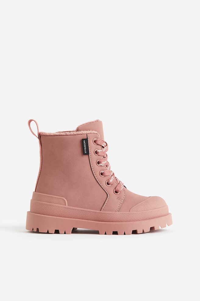 Waterproof lace-up boots - Pink/Dark brown - 5
