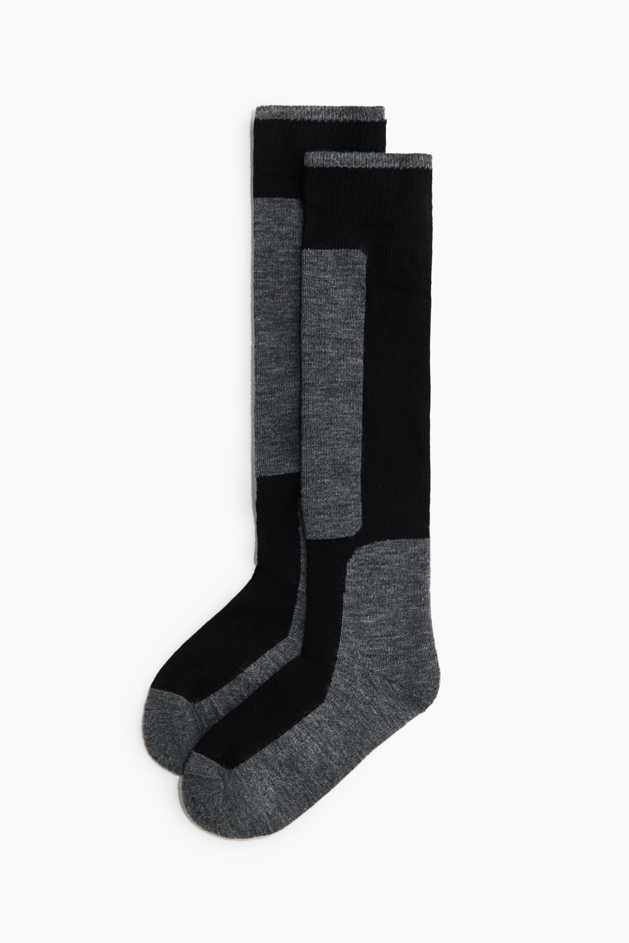 Переглянути збільшене зображення: Wool-blend ski socks - Чорний/сірий меланж - Ladies | H&M UA 1