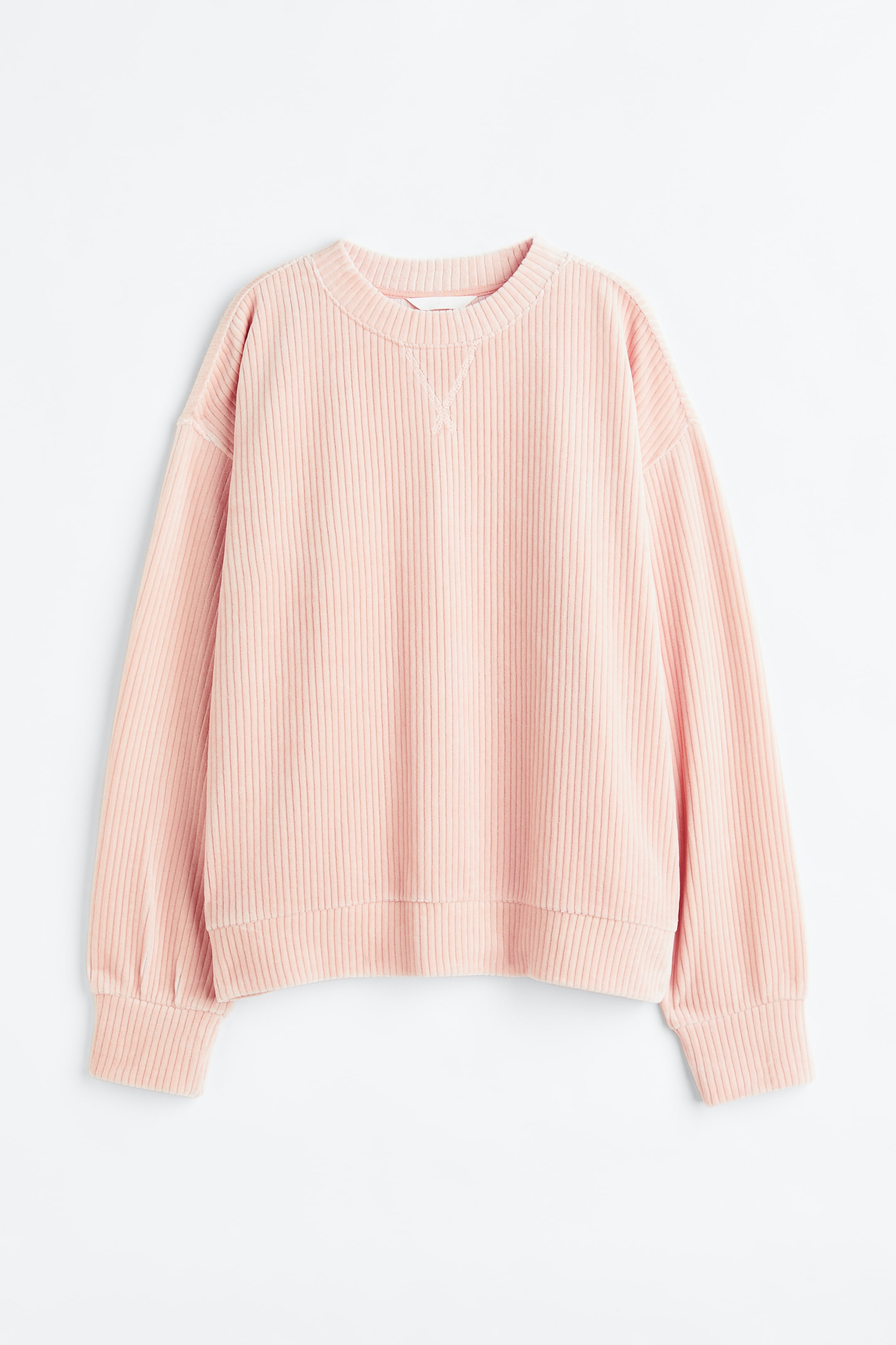 Xem ảnh lớn hơn: Áo vải tựa nhung gân nổi - Màu hồng phấn - Ladies | H&M VN 1