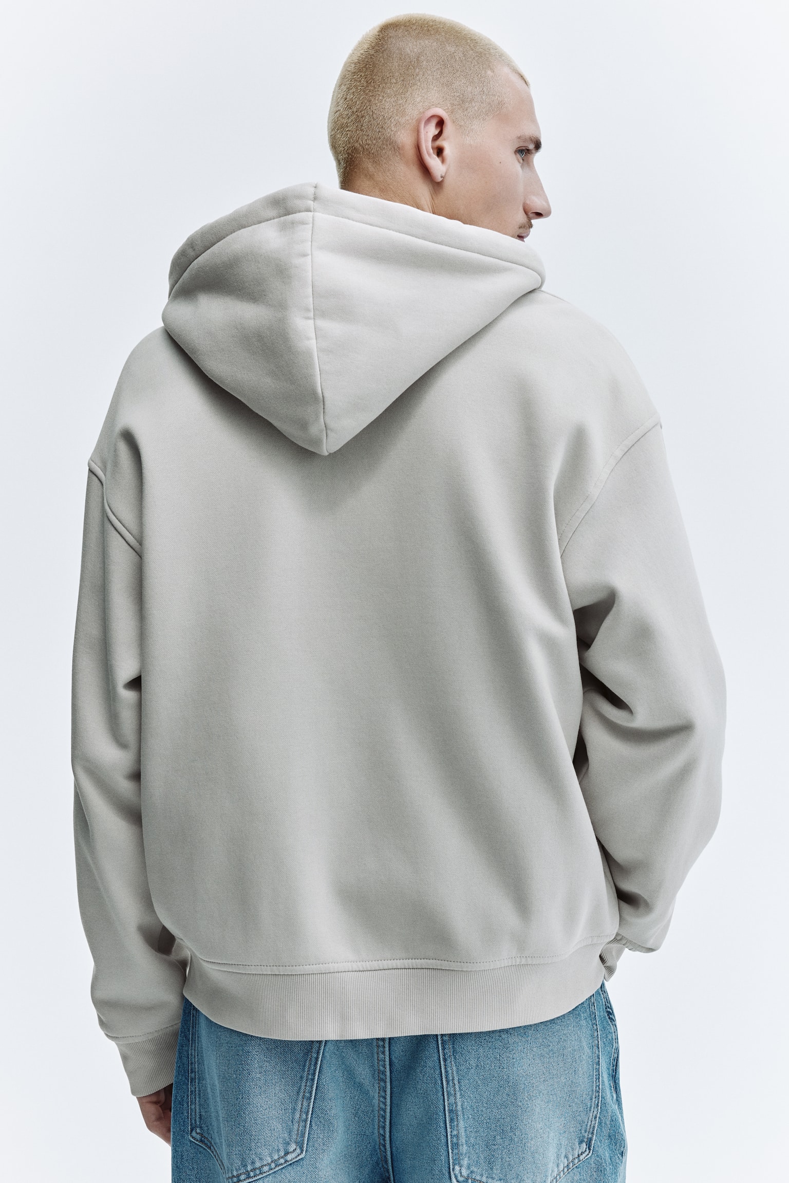 Veste zippée Loose Fit avec capuche - Gris clair/Noir/Gris chiné/Bleu foncé/Vert kaki/Bleu clair/Gris foncé/Marron/Whitw - 6