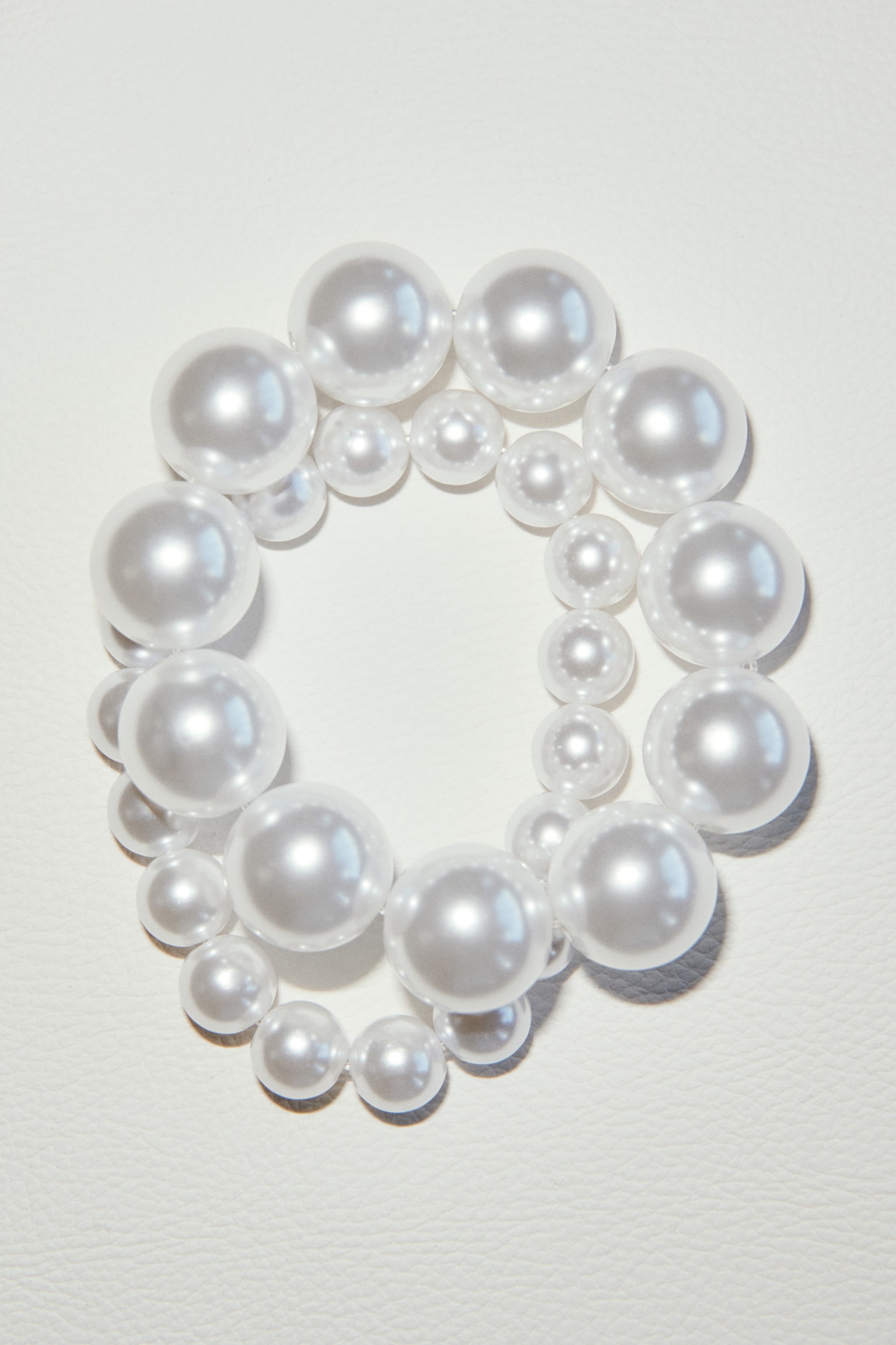 Set van 2 kralenarmbanden - Wit - 4