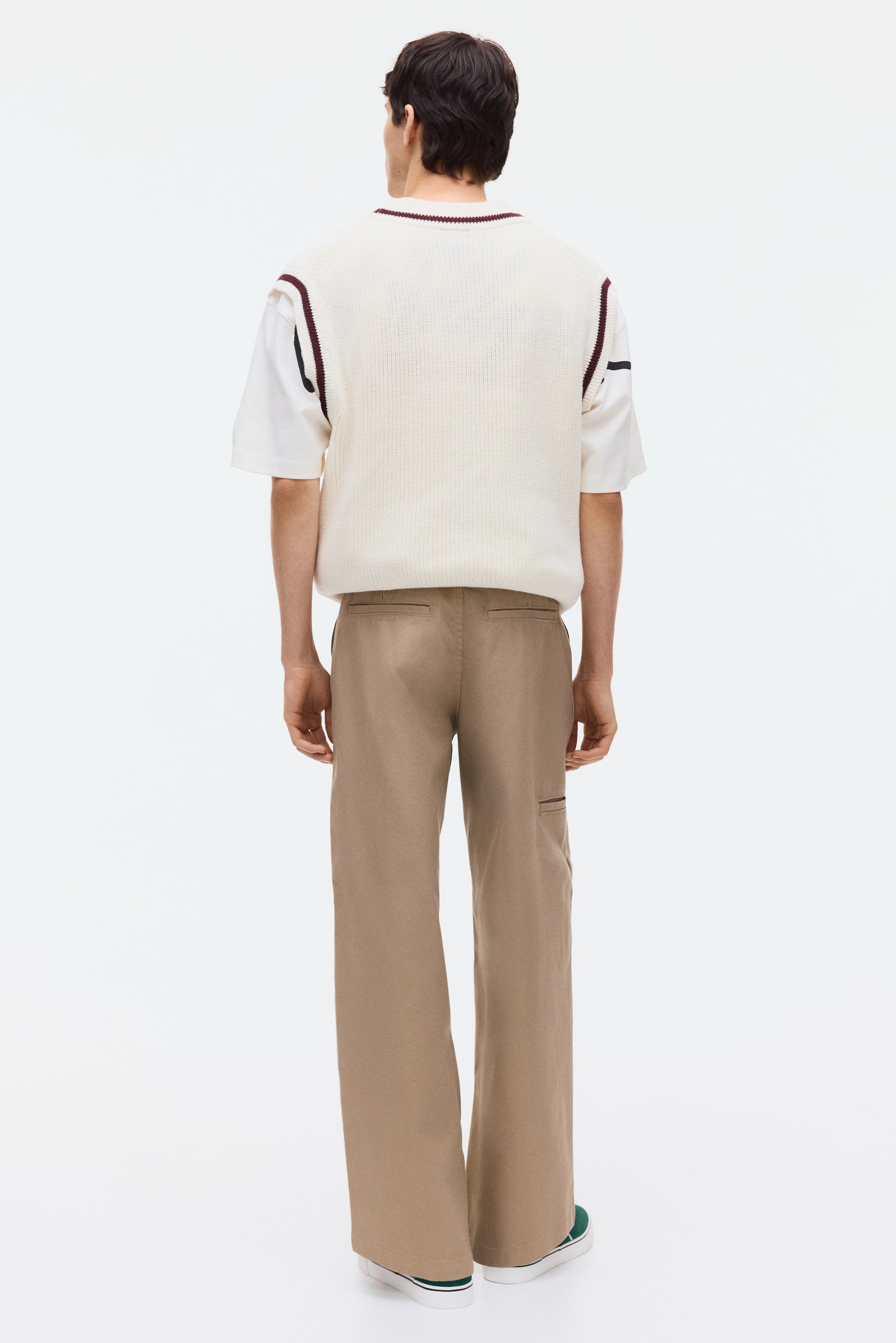 Pantalon chino ample en coton