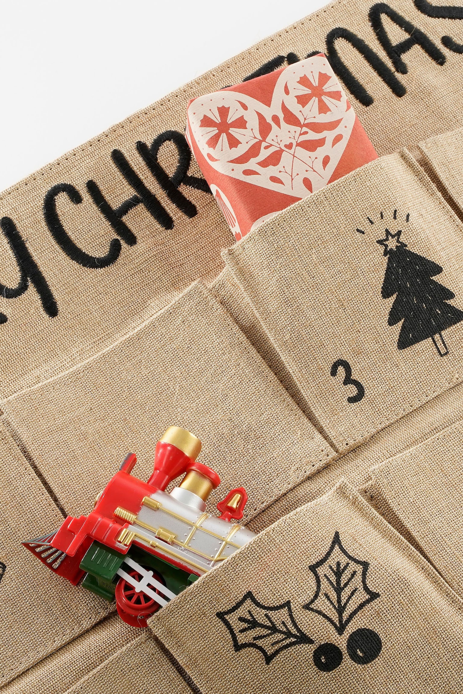 Adventskalender I Jute - Brun - 3