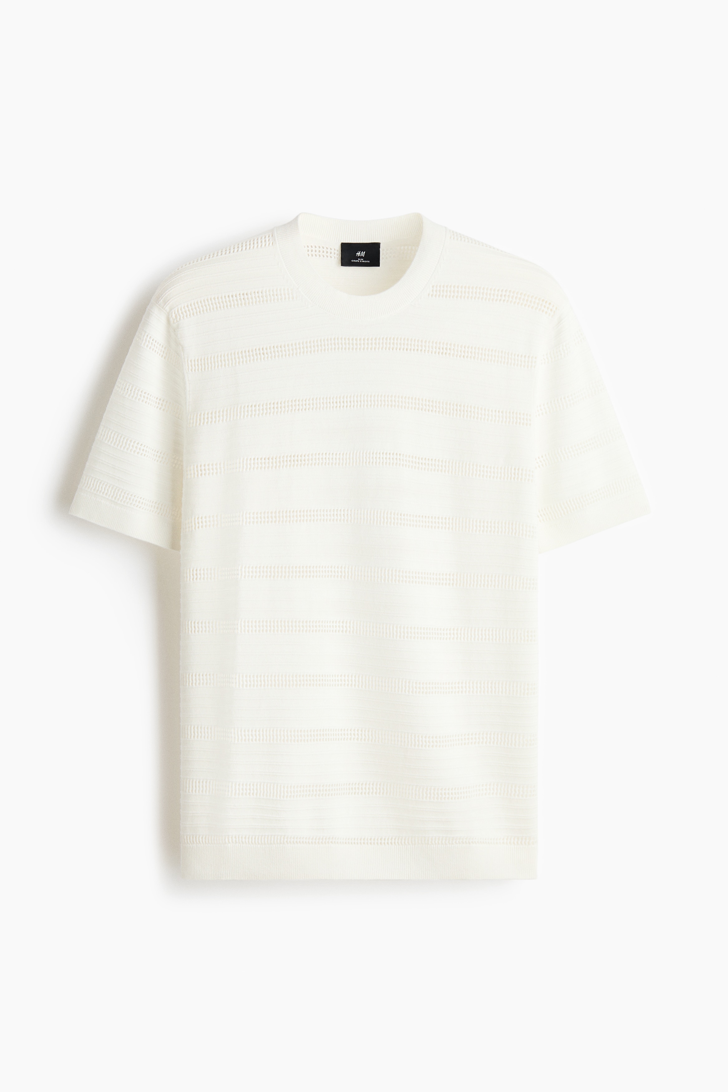 Áo thun dệt kim Slim Fit - Màu kem