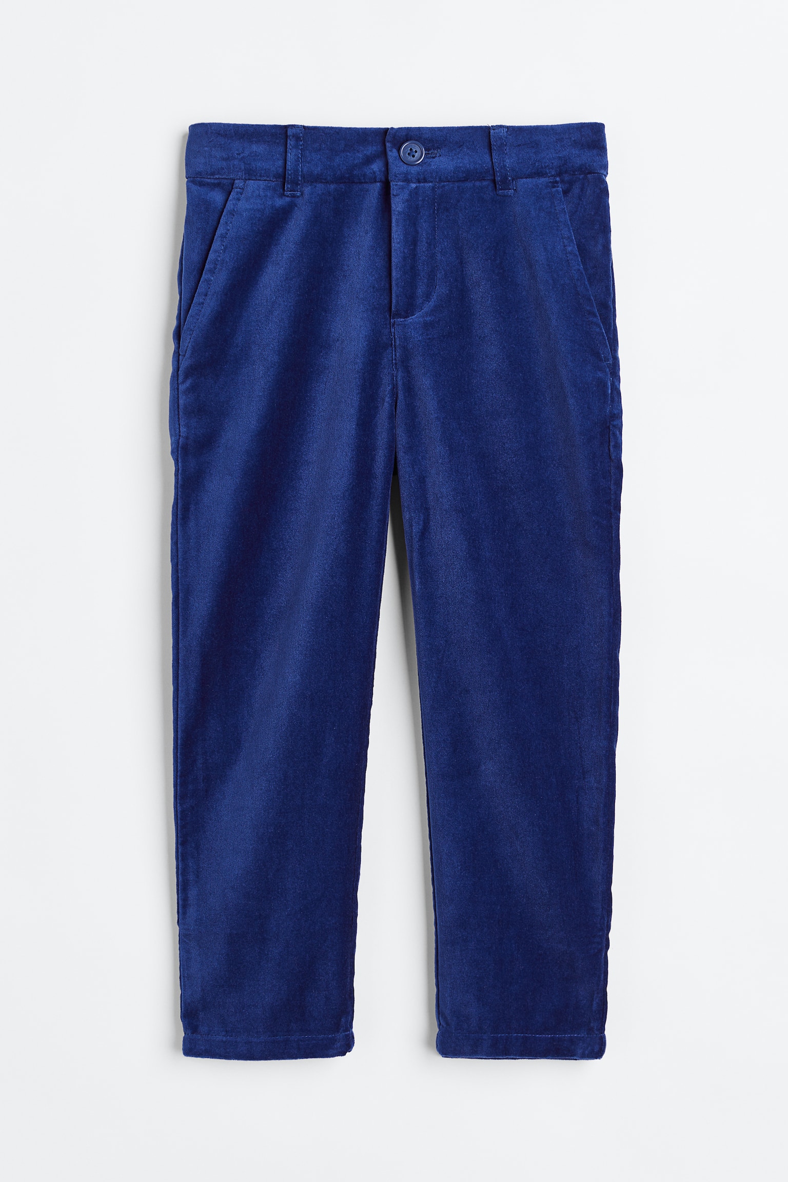 Straight Fit velvet trousers - Cobalt blue - 1